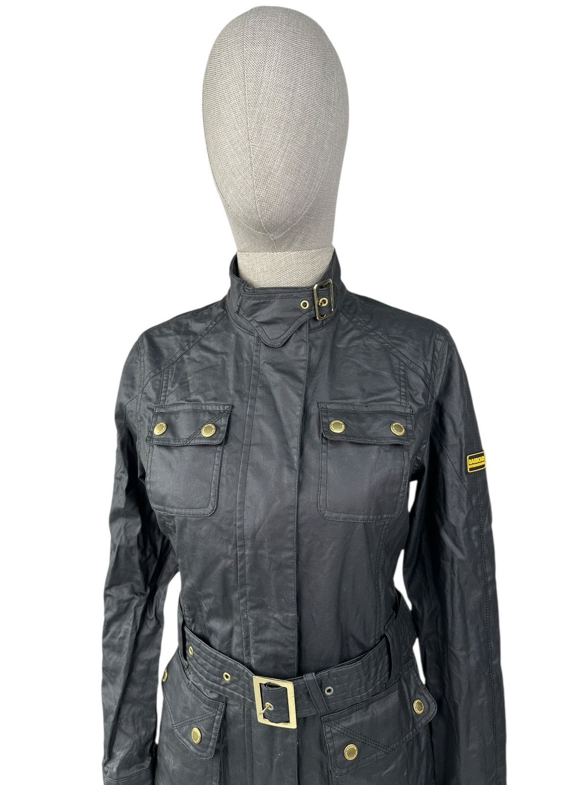 Barbour BARBOUR INTERNATIONAL Bearings Linen Cotton Biker Jacket Size S / US 4 / IT 40 - 6 Thumbnail