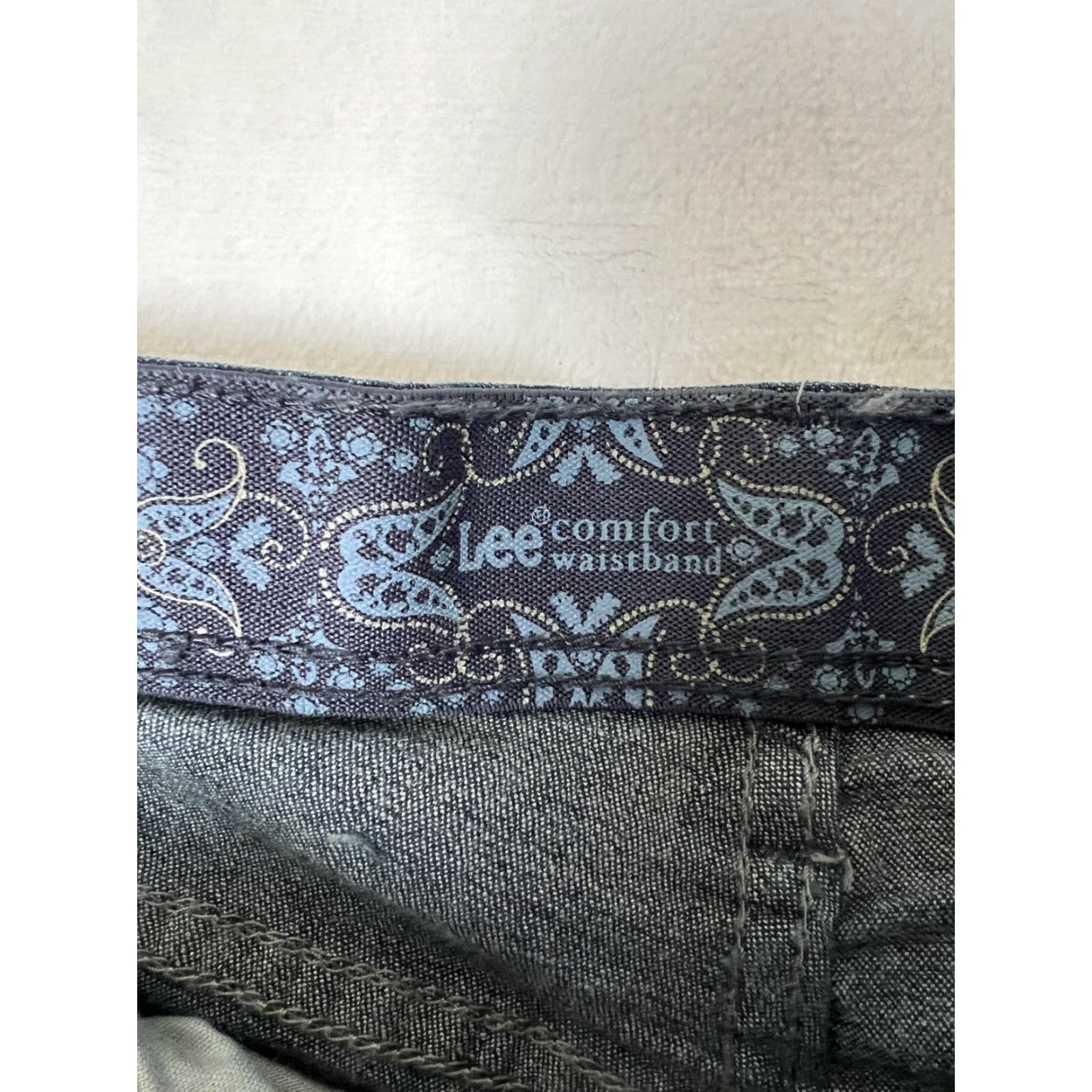 Lee Lee Jeans Womens 10 Petite Blue Dark Wash Straight Leg Comfort Stretch Denim Jeans Size 32" / US 10 / IT 46 - 2 Thumbnail