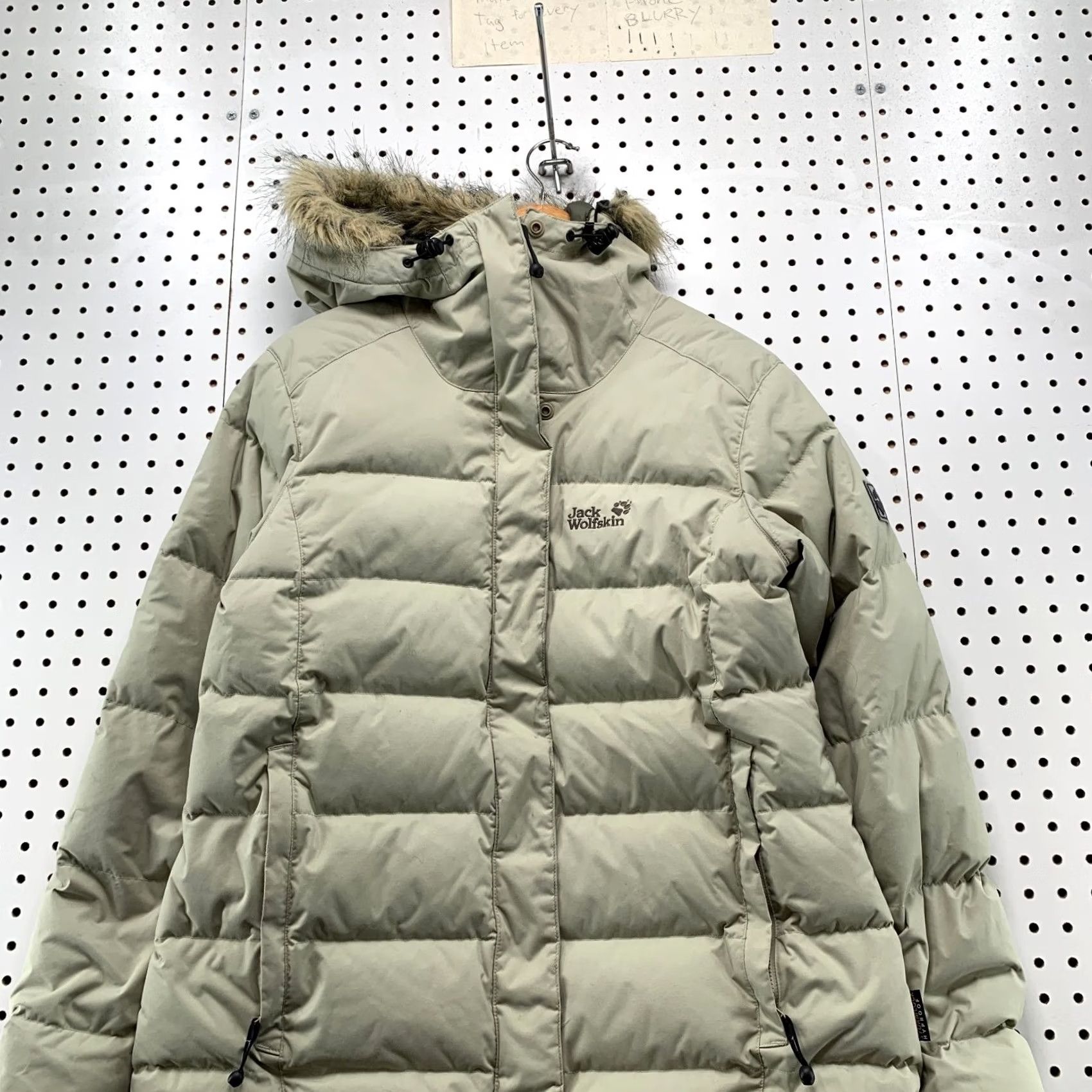 Jack Wolfskin Jack Wolfskin Down Puffer Jacket Womens Large Beige Hooded Fur Trim - Parka, Casual, Winter, Spring, Regular Fit, Zip Hooded, Quilted, XS-XL? Size L / US 10 / IT 46 - 5 Thumbnail