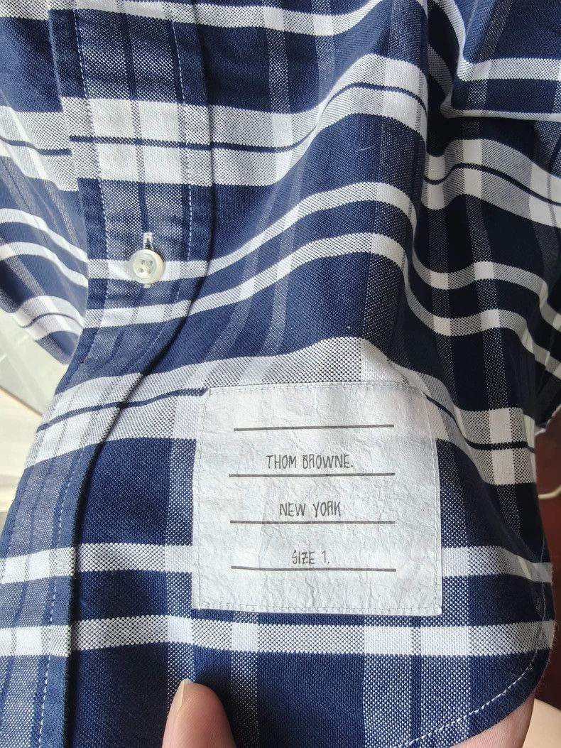 Thom Browne Thom Browne Blue and white checkered shirt Size US S / EU 44-46 / 1 - 5 Thumbnail