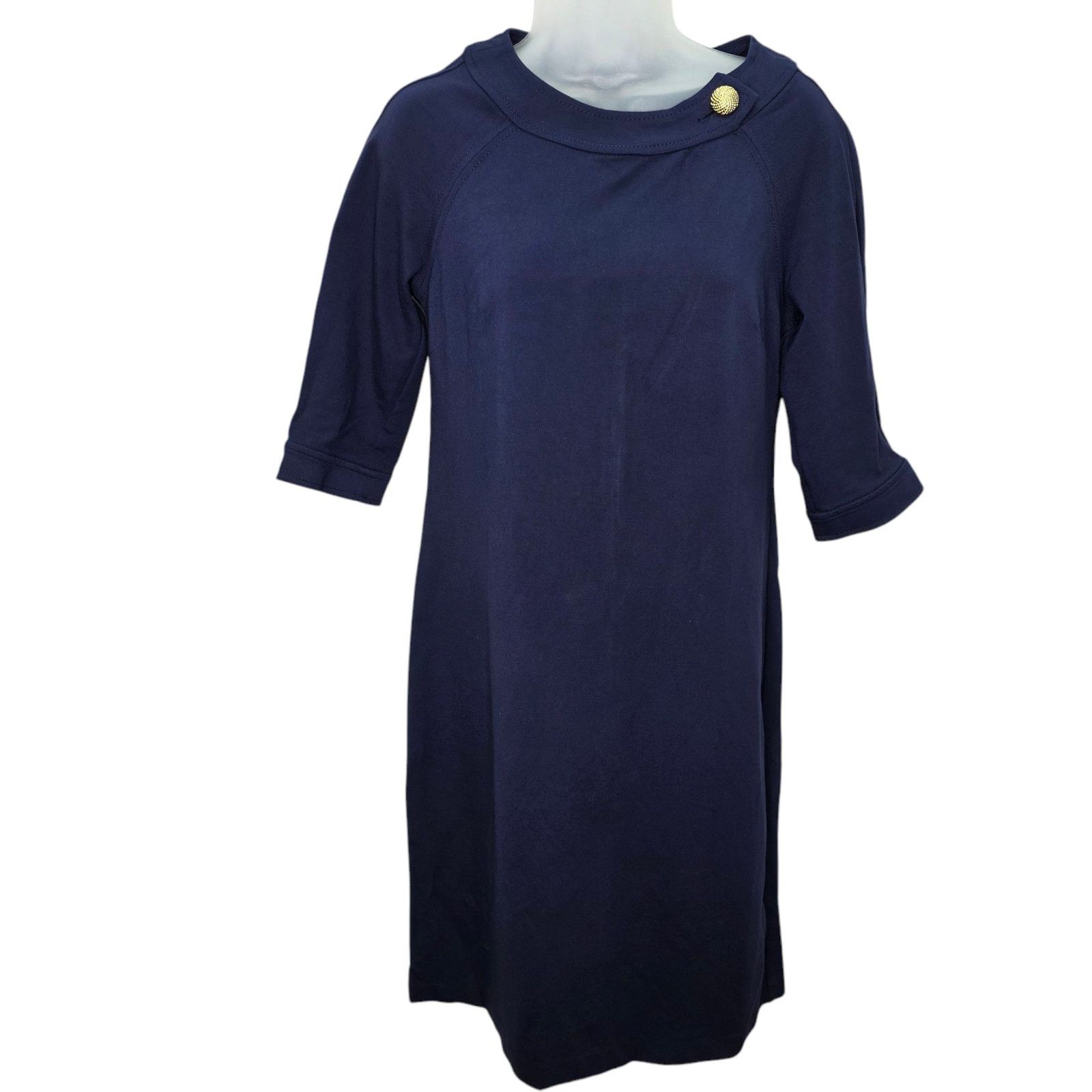 Other Talbots Blue Elbow length Sleeve Round Neck Sheath Dress Size S / US 4 / IT 40 - 1 Thumbnail