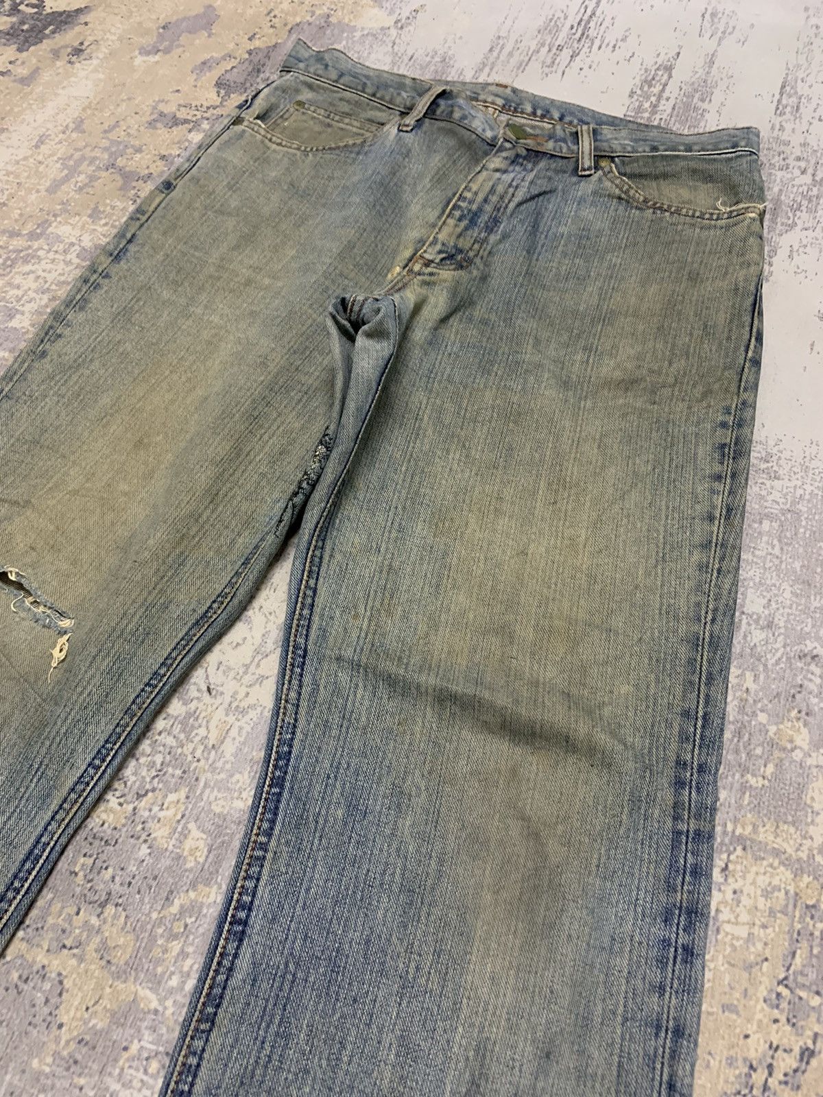 Lee Rusty LEE Distressed Denim Mud Wash Jean 33x31 Size US 33 - 3 Thumbnail