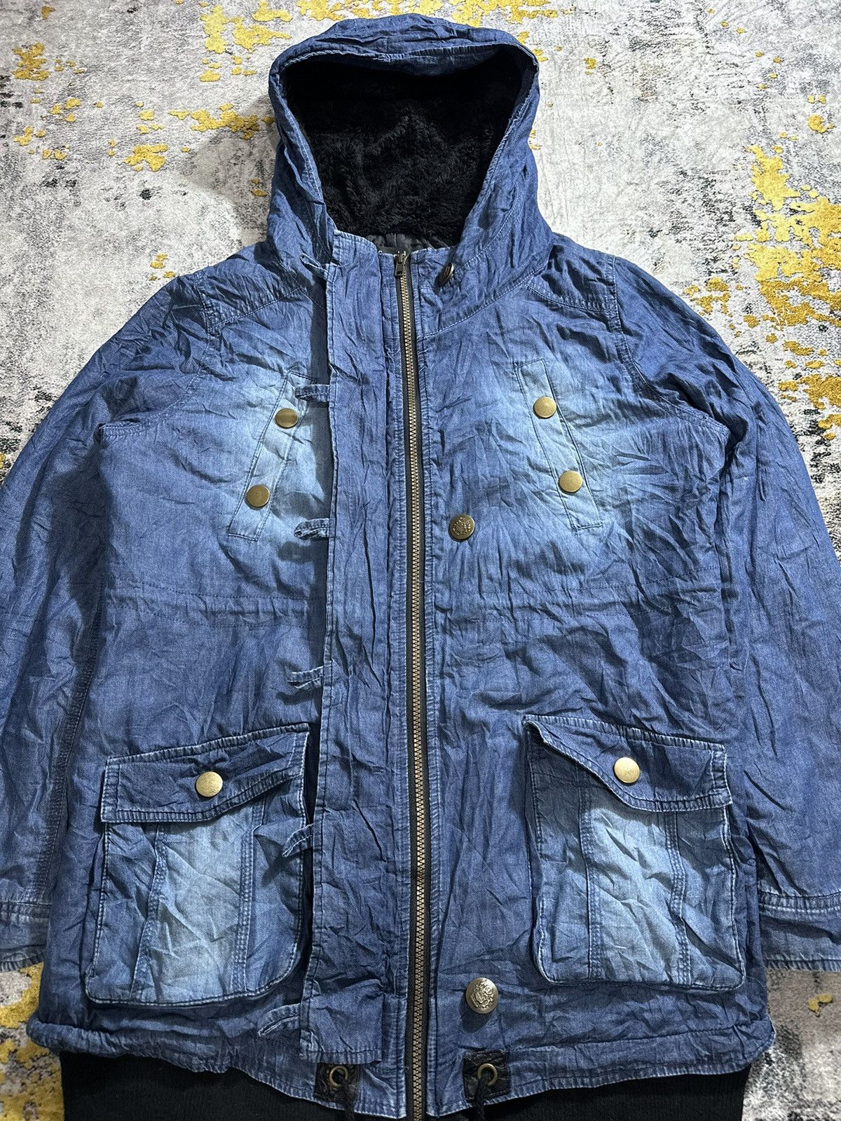 GOA 00s G.O.A LGB STYLE SORRIDERE WASHED MOHAIR HOODIE JACKET Size US XL / EU 56 / 4 - 2 Thumbnail
