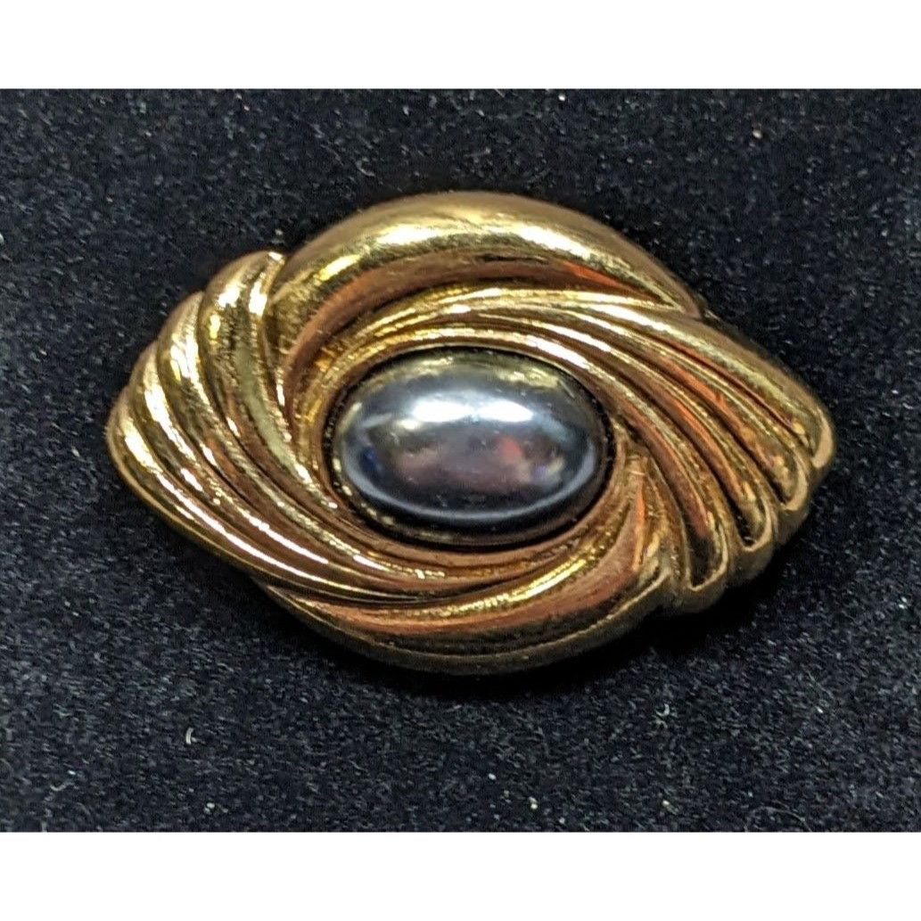 Other Vintage Art Deco Brooch/Scarf Clip Gold Tone With Faux Pearl Size ONE SIZE - 3 Thumbnail