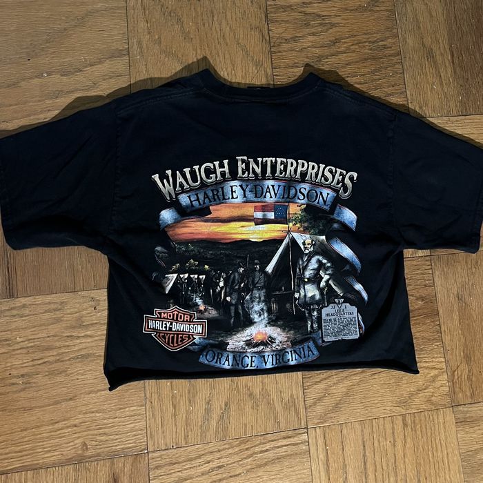 cropped harley davidson tee