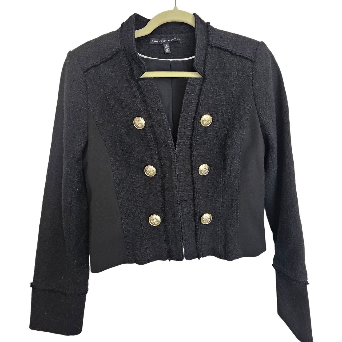 White House Black Market White House Black Market Crop Military Blazer 4 Classic Size S / US 4 / IT 40 - 1 Thumbnail