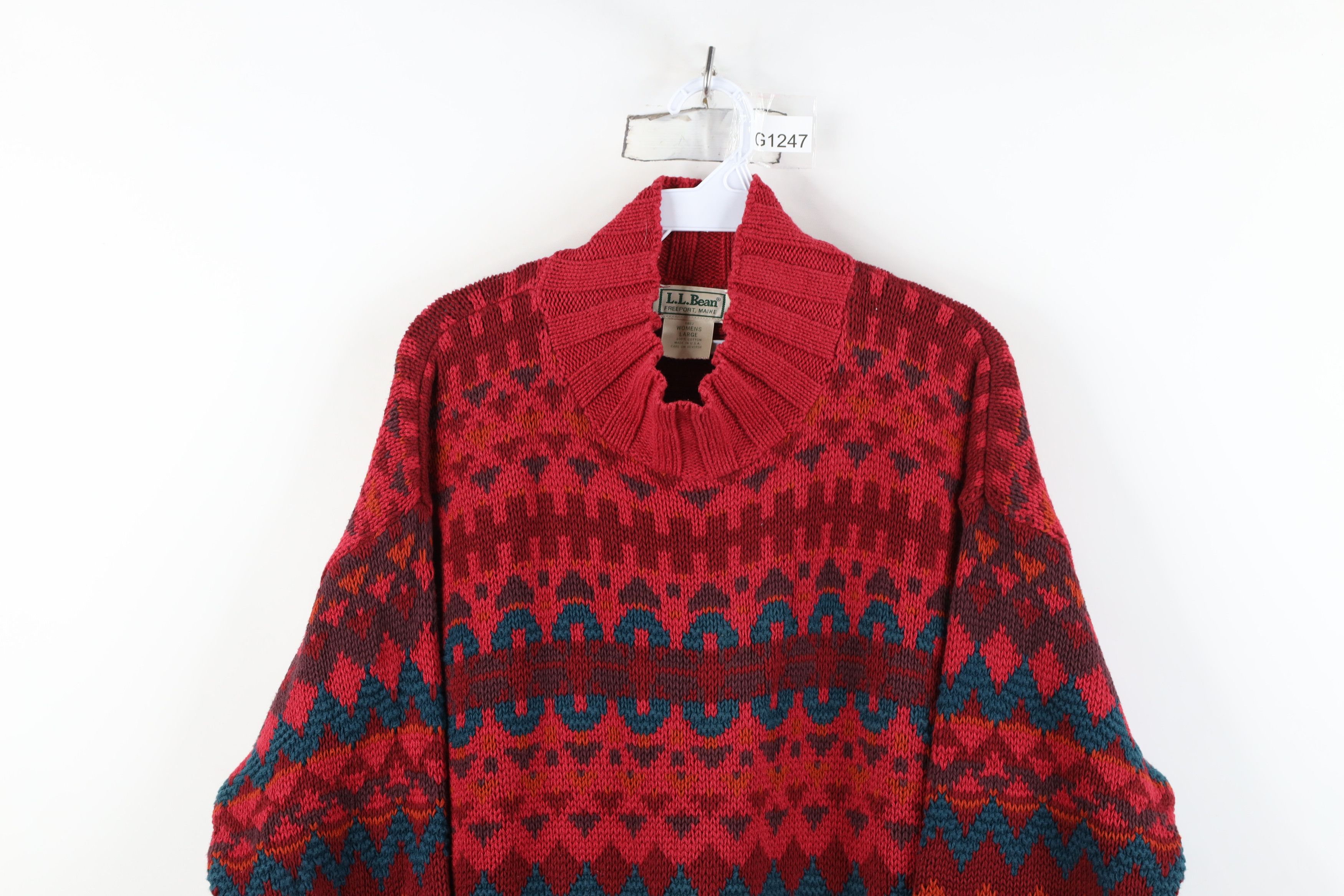 L.L. Bean Vintage 90s LL Bean Southwestern Knit Tunic Sweater USA Size L / US 10 / IT 46 - 2 Thumbnail