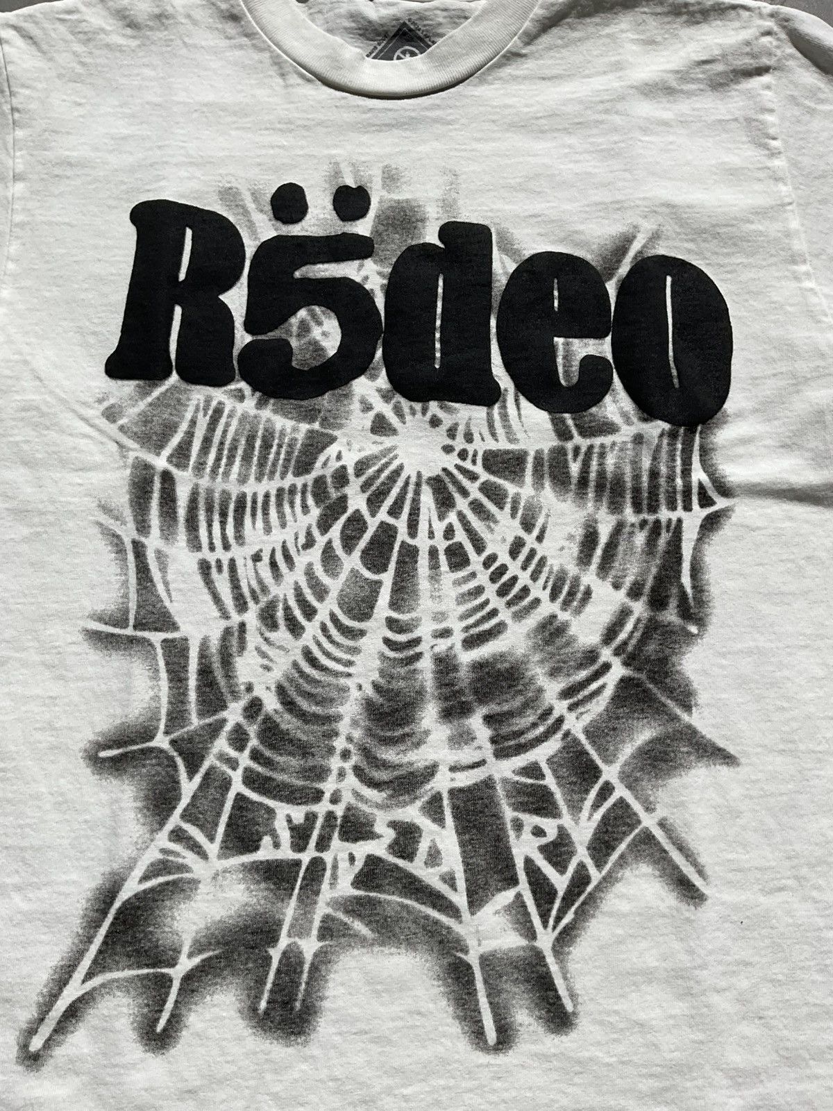 Sp5der × Travis Scott Sp5der x Travis Scott Rodeo Web Tee White | Grailed
