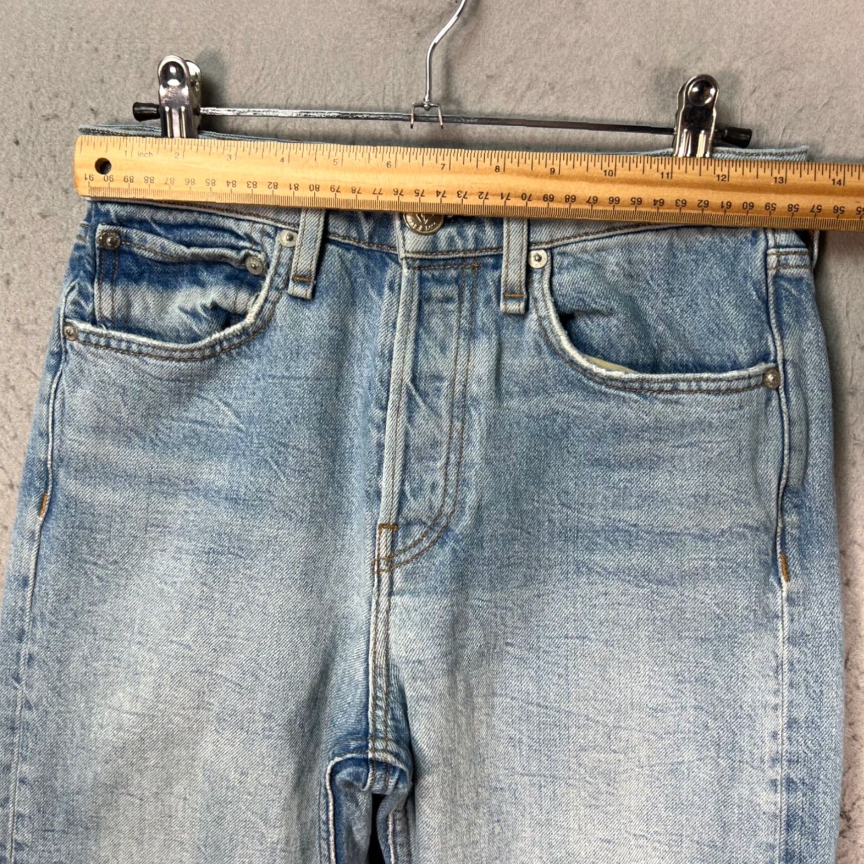Rag & Bone Rag & Bone Jeans Womens 24 High-Rise Ankle Straight Distressed Light Wash Denim Blue 5-Pocket Womens Size 42" / US 20 - 6 Thumbnail