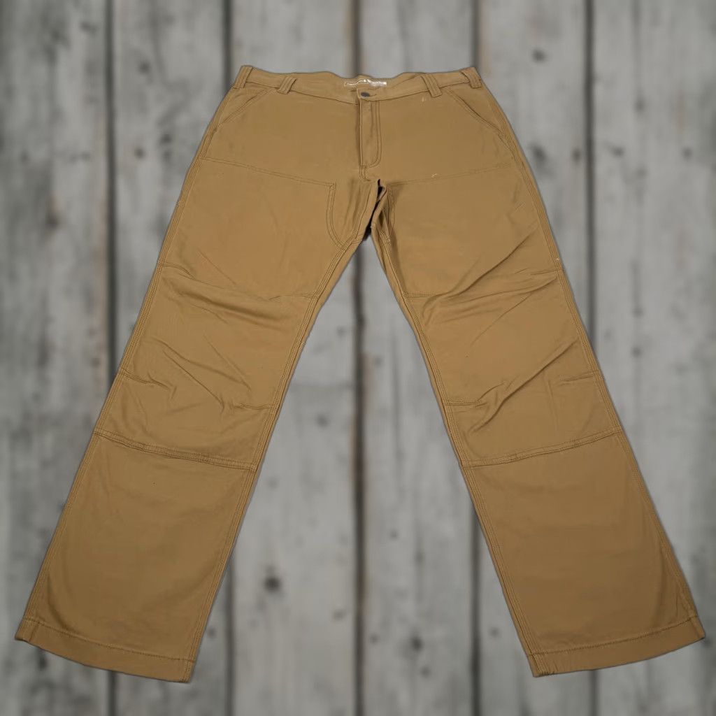 Carhartt Carhartt Rugged Flex Pants Mens 38x32 Brown Canvas Double-Knee Utility Work Pants Carpenter Straight Leg Relaxed Fit Casual, Workwear Mens Brown 38x32 Size US 38 / EU 54 - 1 Thumbnail
