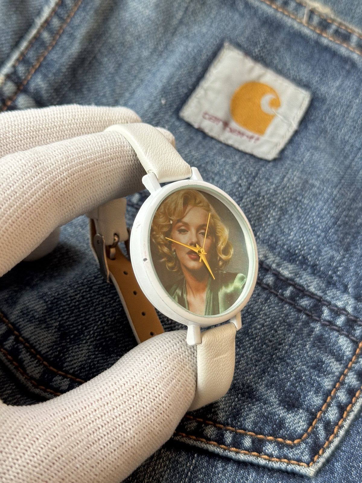 Vintage Marilyn Monroe Rare white unisex watch, WORK Size ONE SIZE - 3 Thumbnail