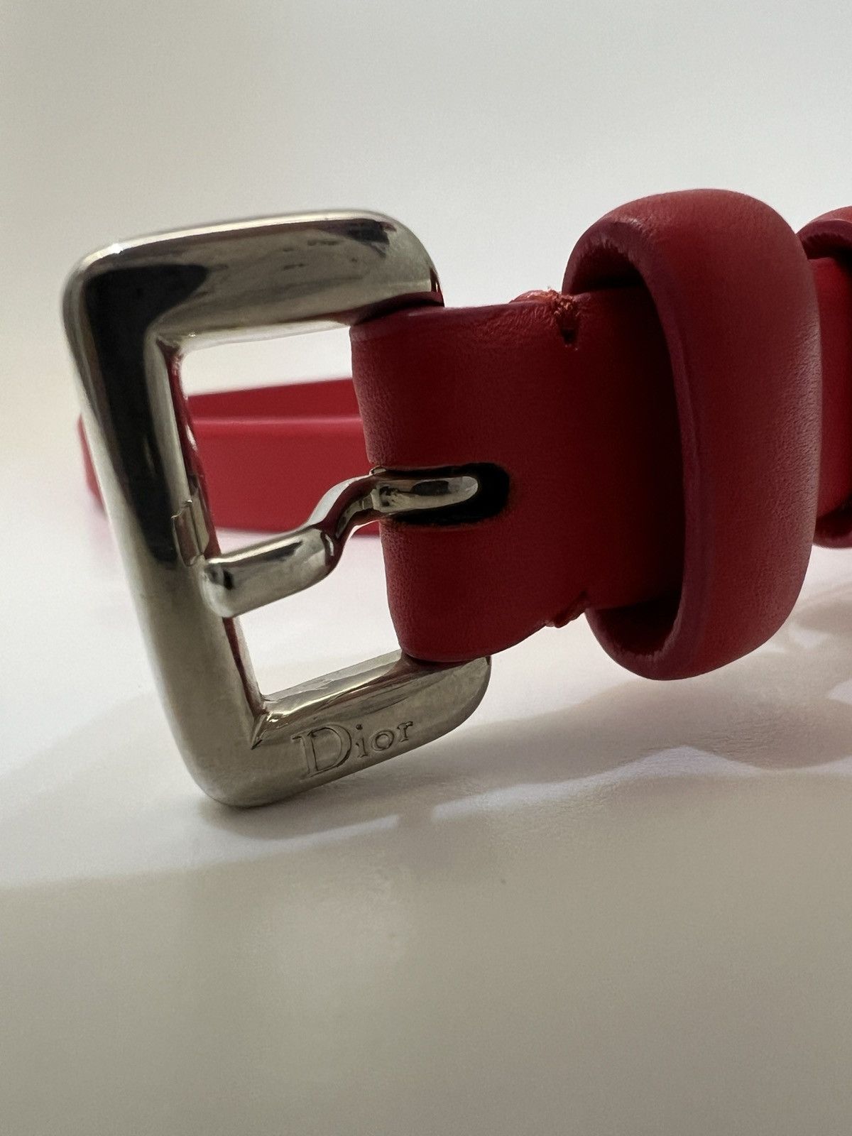 Dior Dior Red Leather belt Women’s Size 42 Size ONE SIZE - 3 Thumbnail