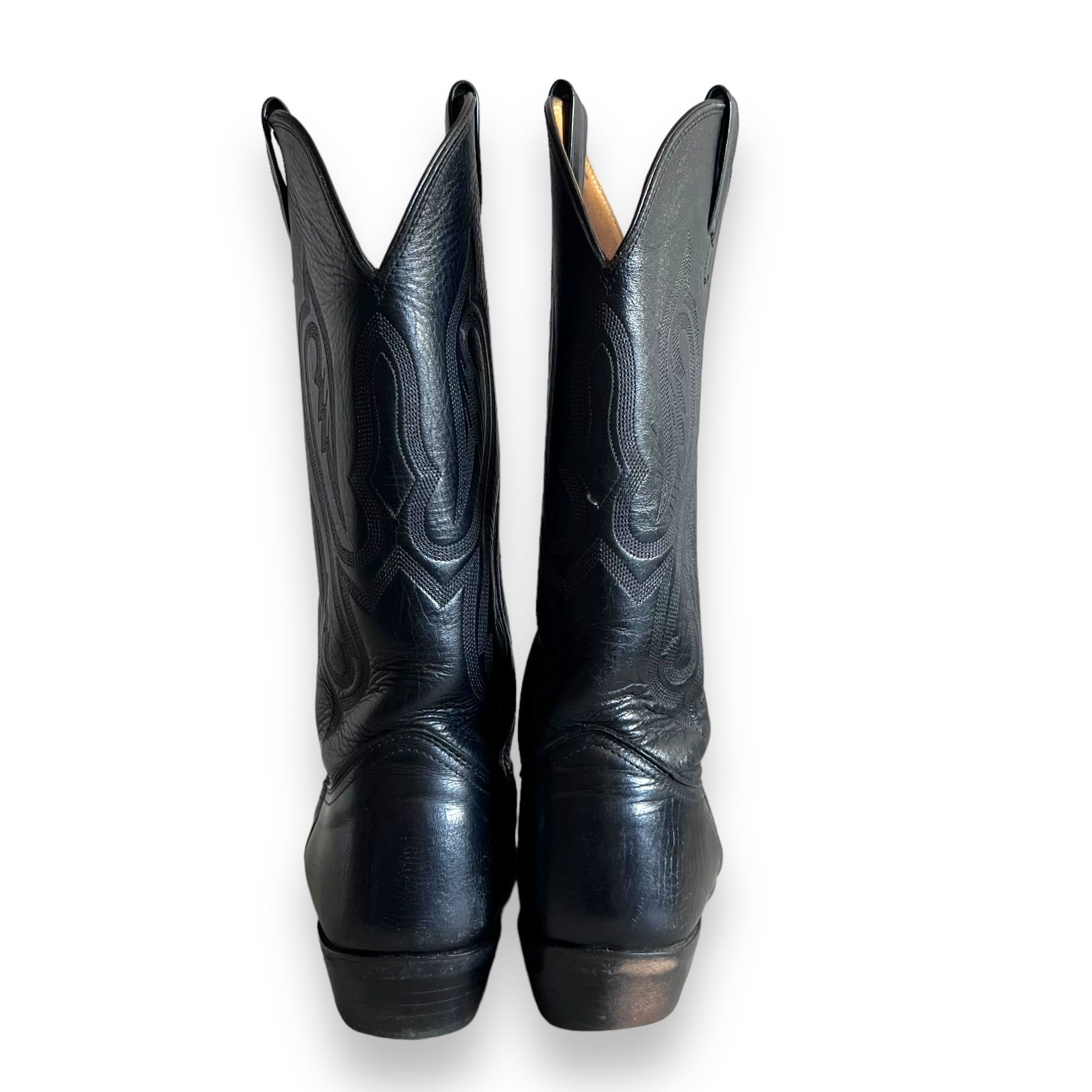 Nocona Boots Vintage Nocona Cowboy Boots Black Leather Size 8.5 E Size US 8.5 / EU 41-42 - 4 Thumbnail