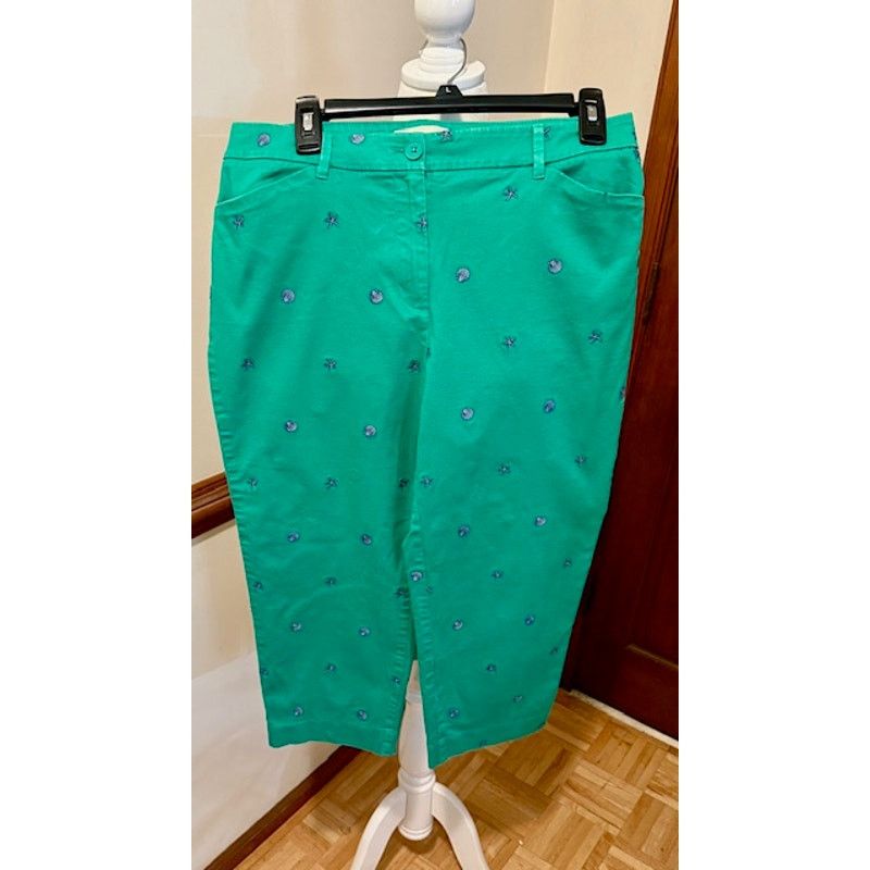 Talbots Talbots Embroidered Ankle Pants – Size 8 – Coastal Shell Size 30" / US 8 / IT 44 - 7 Thumbnail