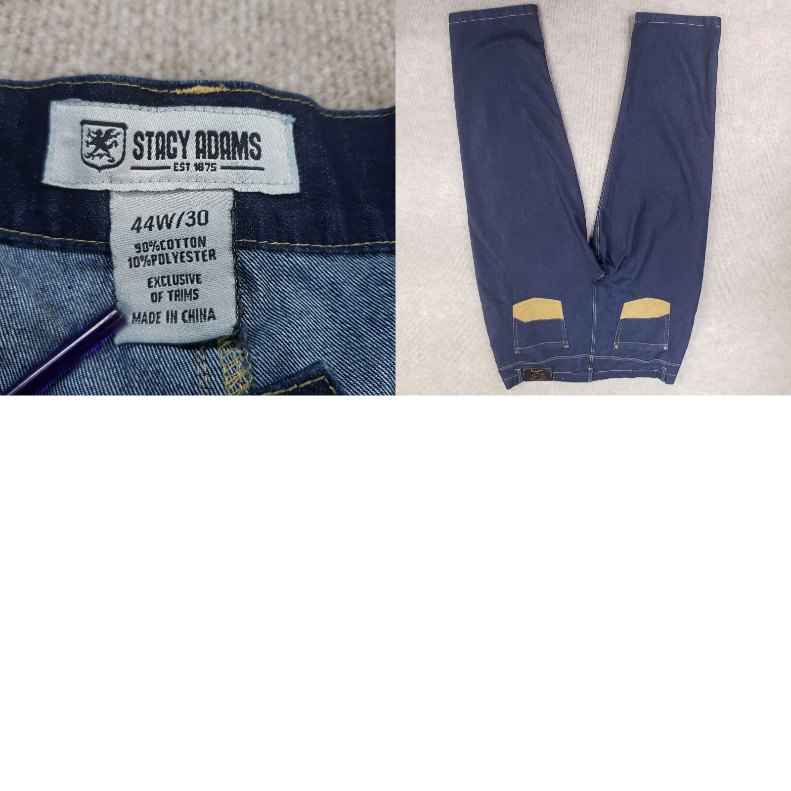 Stacy Adams Stacy Adams Chino Pants Mens 44x30 Blue Straight Leg Flat Front Cotton Size US 44 / EU 60 - 8 Thumbnail