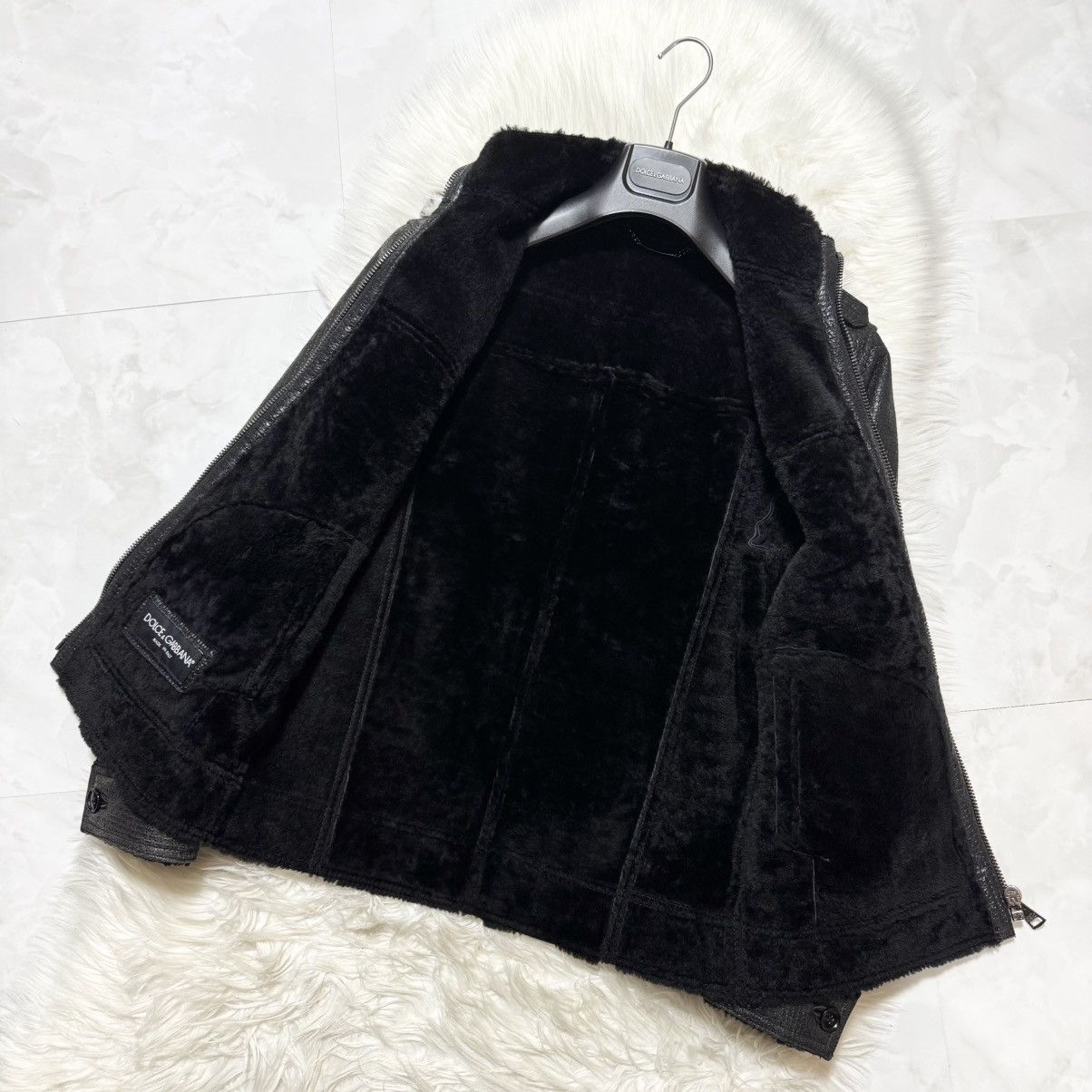 Dolce & Gabbana Authentic, Dolce & Gabbana Leather Jacket with Boa Size US S / EU 44-46 / 1 - 7 Thumbnail