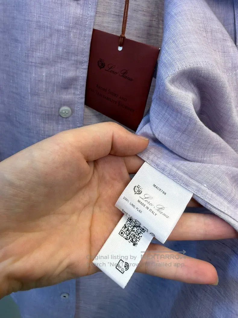 Loro Piana Loro Piana 25 New Shades of Lilac Purple Men's Linen Shirt Size XS / US 0-2 / IT 36-38 - 5 Thumbnail