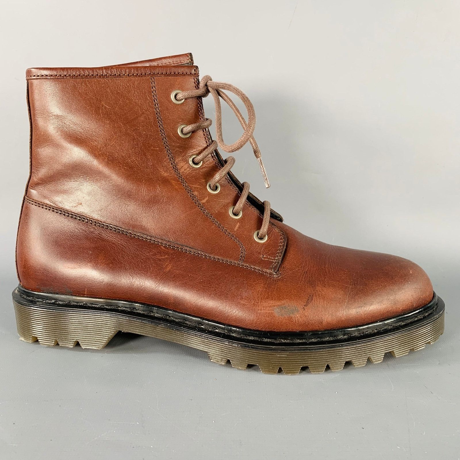 A.P.C. A.P.C. Size 11 Brown Leather Lace-Up Rubber Sole Ankle Boots Size US 11 / EU 44 - 2 Thumbnail