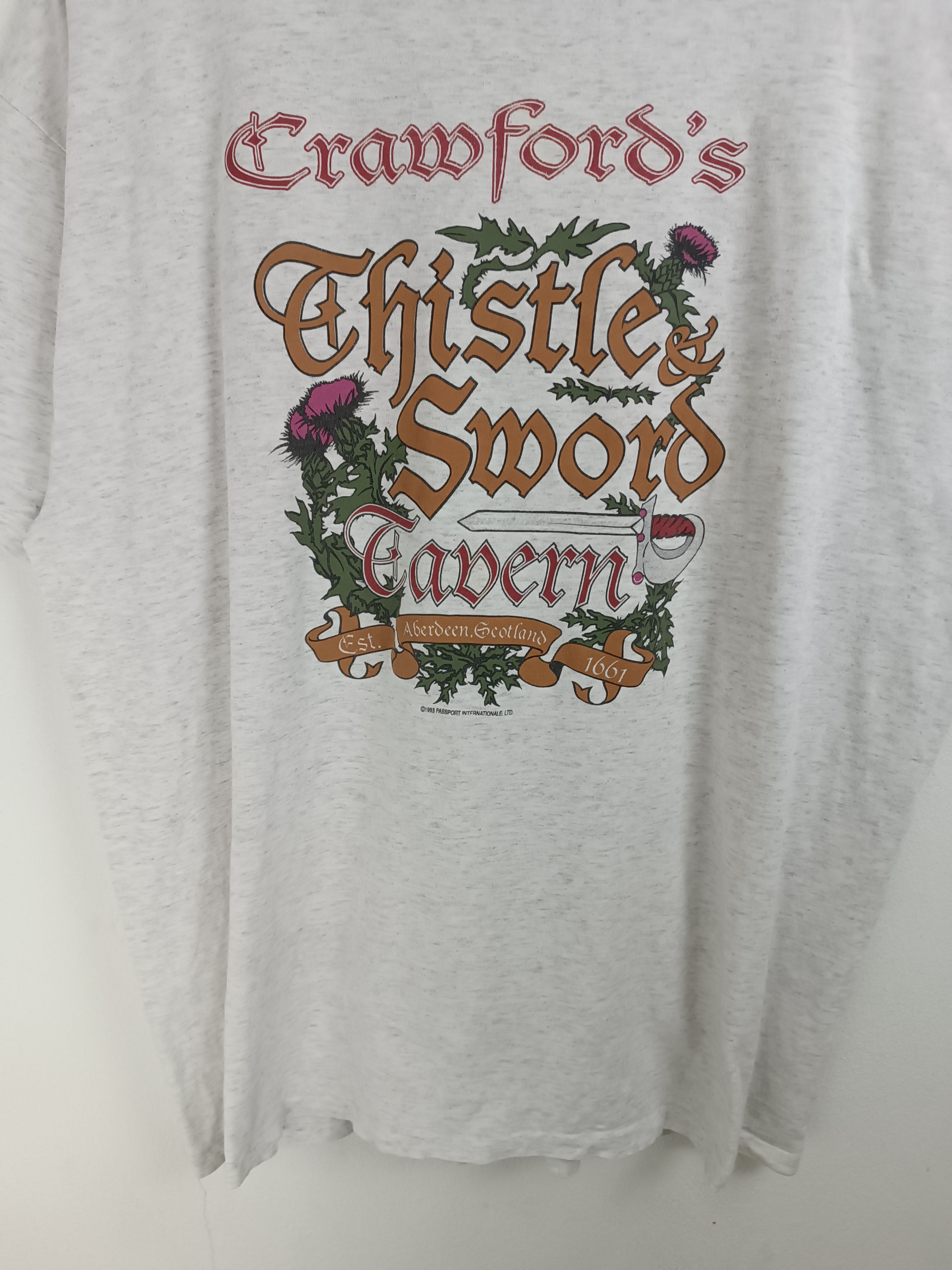 Vintage VINTAGE '93 CRAWFORDS THISTLE & SWORD TAVERN VERY RARE Size US XXL / EU 58 / 5 - 7 Thumbnail