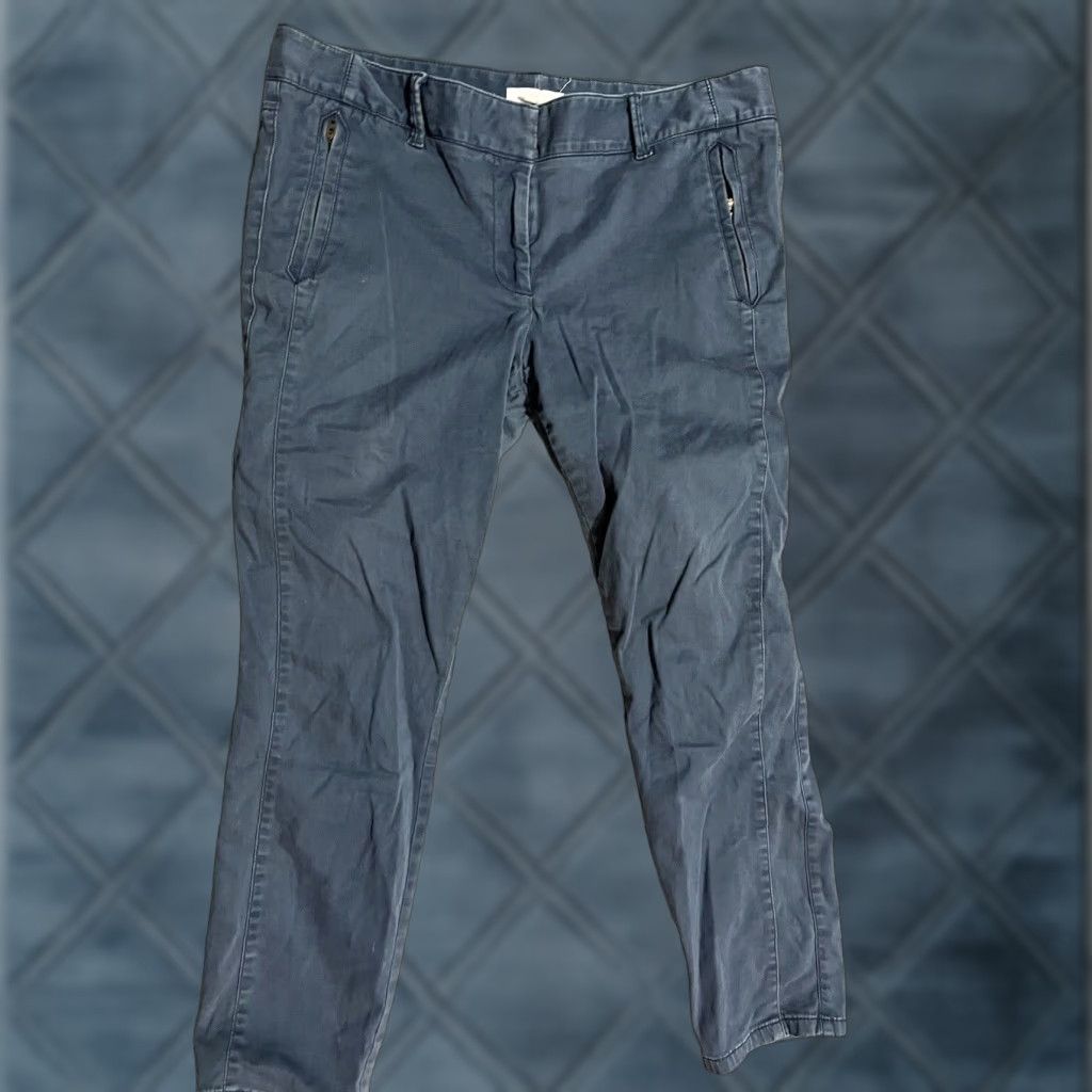 Ann Taylor VINTAGE Ann Taylor LOFT Women's Pants 14 Blue Tapered Leg Chino Casual Career Size 36" / US 14 / IT 50 - 1 Thumbnail