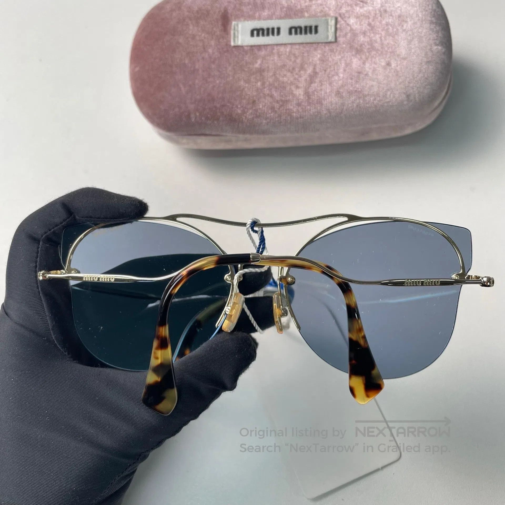 Miu Miu Miu Miu Cat ear polarized blue sunglasses| Size ONE SIZE - 4 Thumbnail