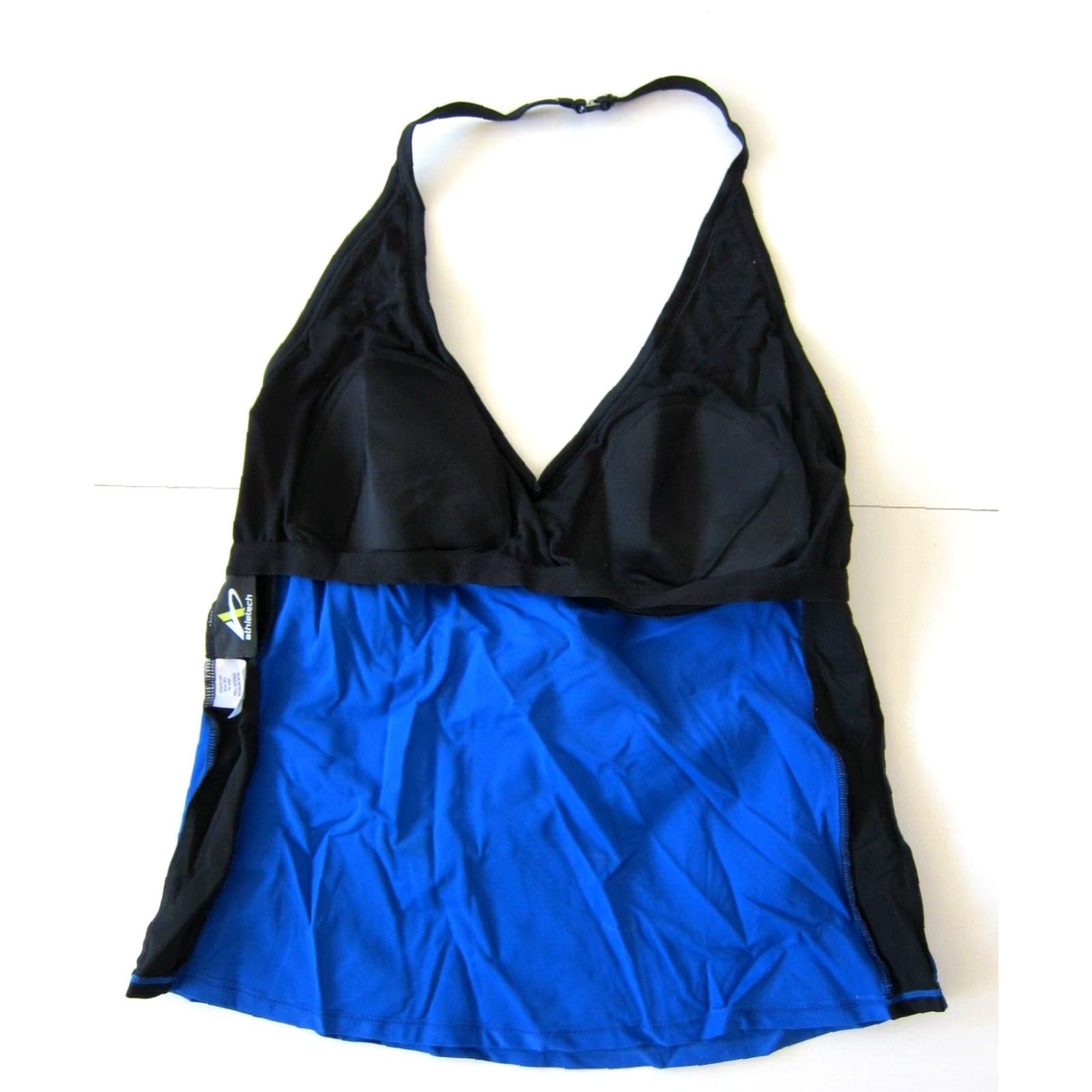Vintage Athletech Top Halter Built In Bra Tankini Swim Blue 18 Womens Swimsuit Size XXL / US 16-18 / IT 52-54 - 6 Thumbnail