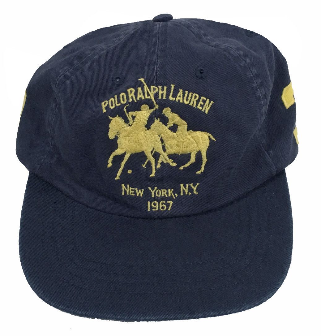 Polo Ralph Lauren NEW VINTAGE Polo Ralph Lauren Baseball Hat! Navy Big Pony Size ONE SIZE - 1 Thumbnail