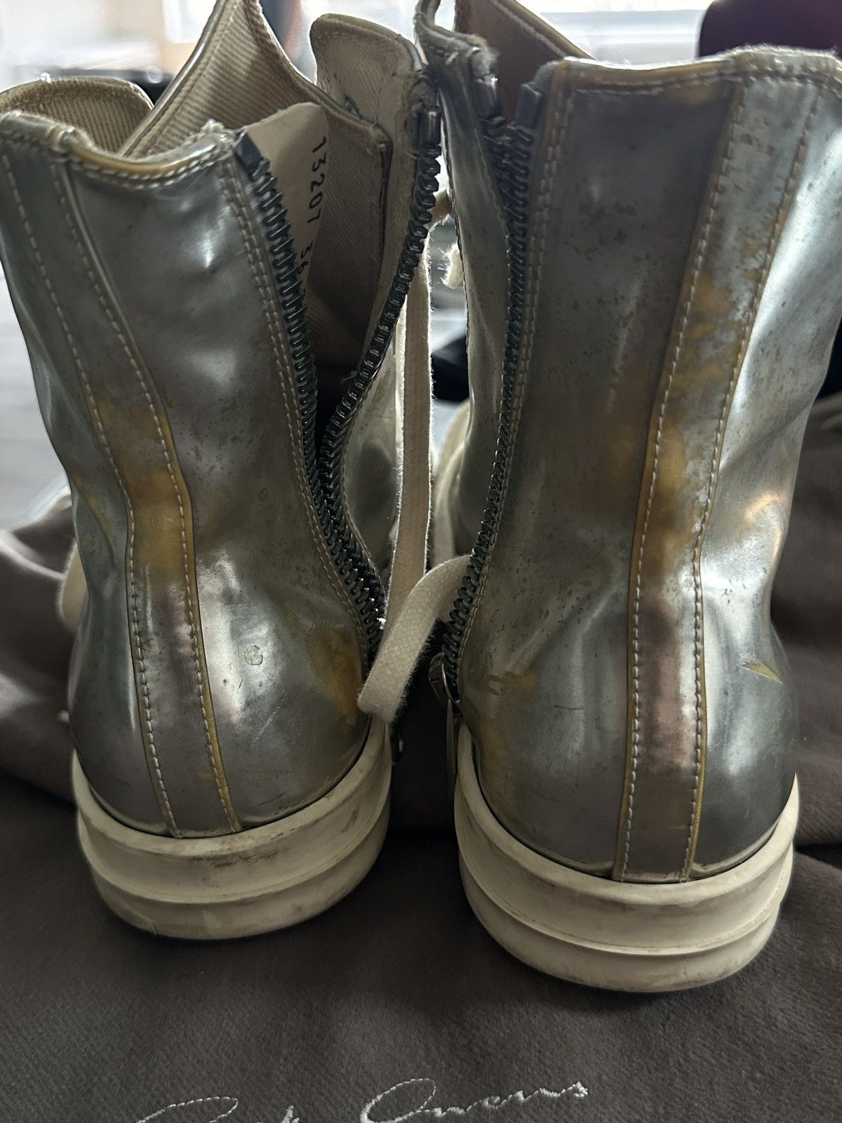 Rick Owens Rick Owens silver / metallic ramones Size US 6 / IT 36 - 6 Thumbnail