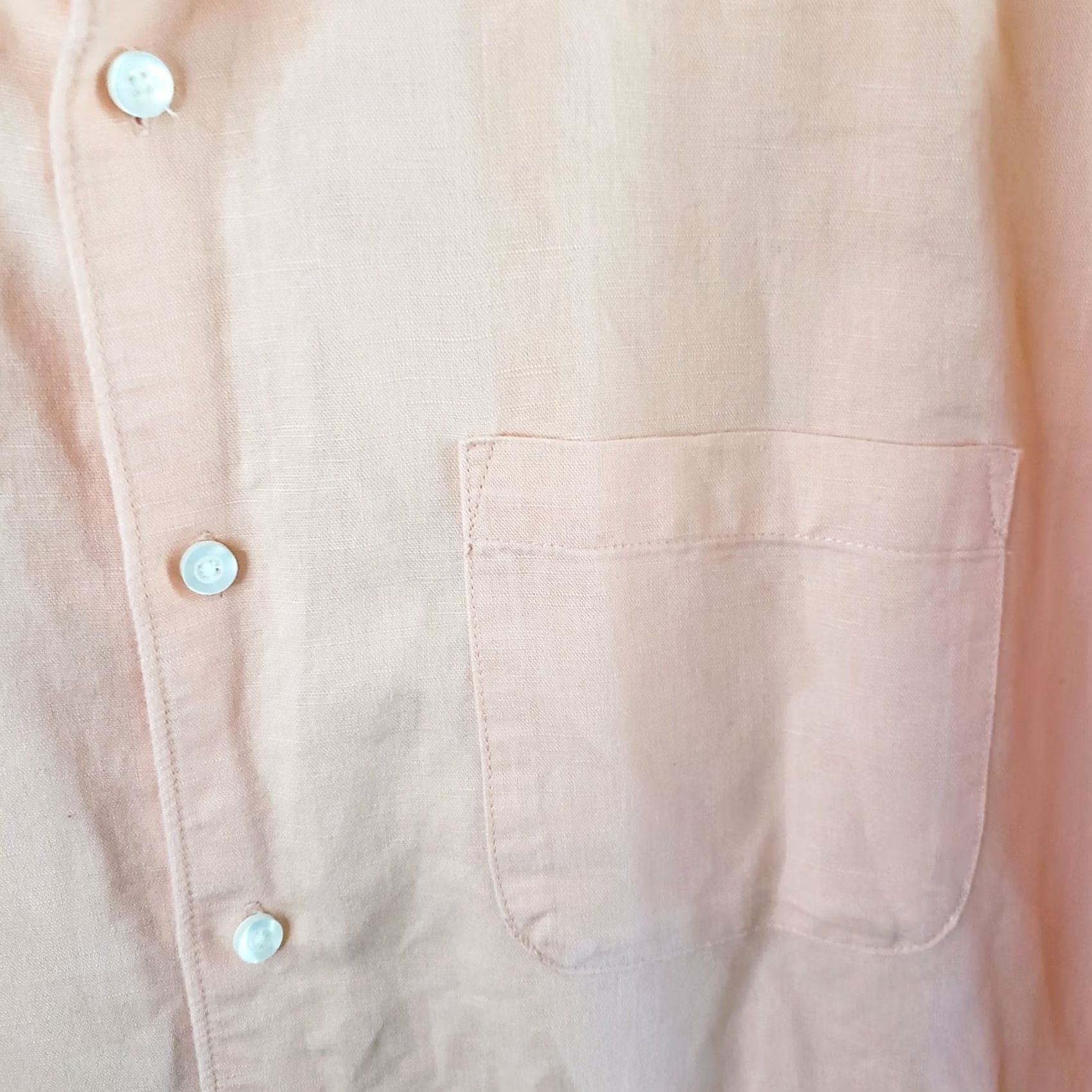 Madison Madison Clothing Co. Mens Shirt XL Coral Short Sleeve Button Down Linen Cotton Casual Size US XL / EU 56 / 4 - 4 Thumbnail