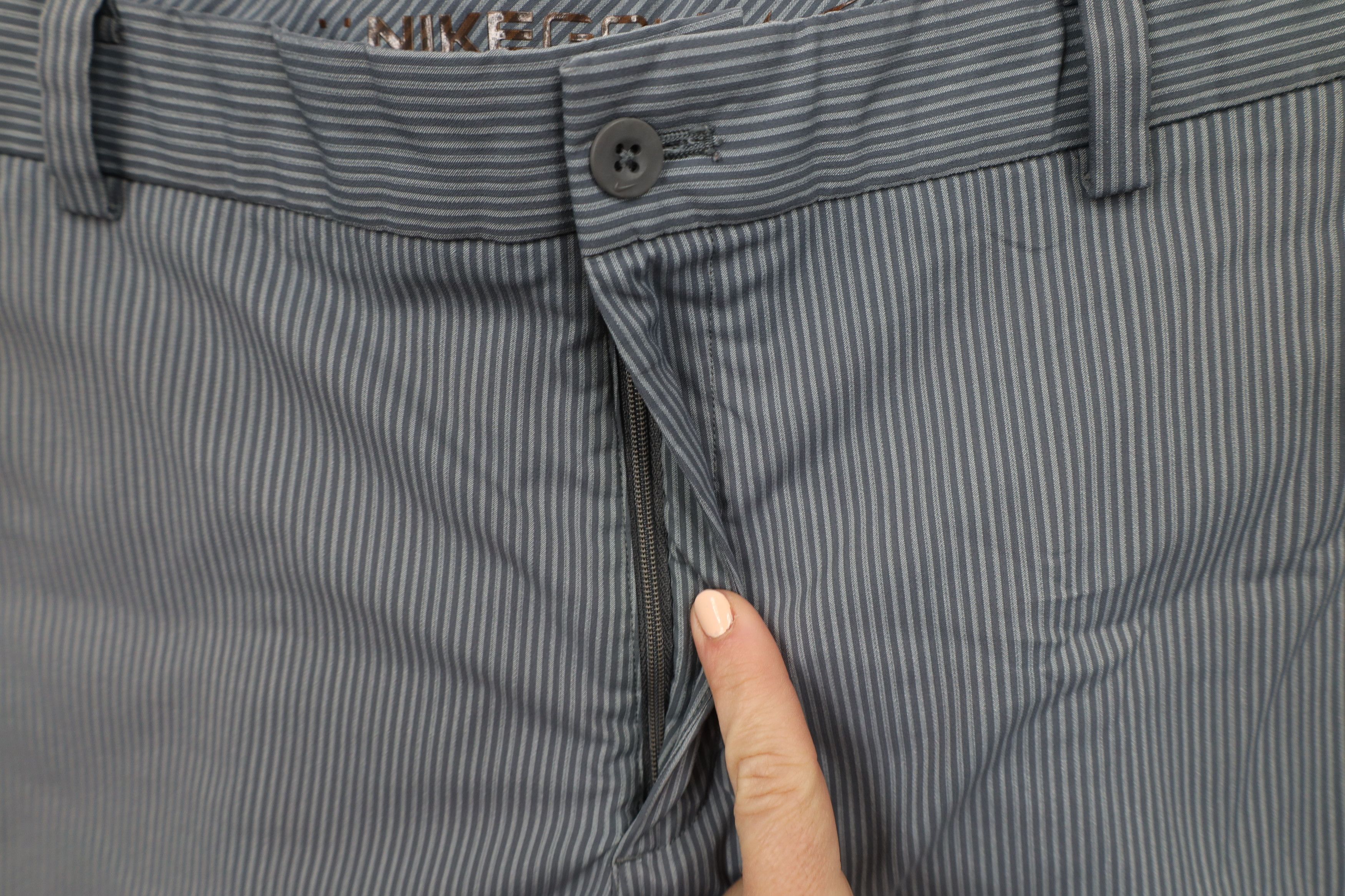 Nike × Vintage Nike Golf Mini Swoosh Pinstriped Tech Golfing Shorts Gray Size US 34 / EU 50 - 5 Thumbnail