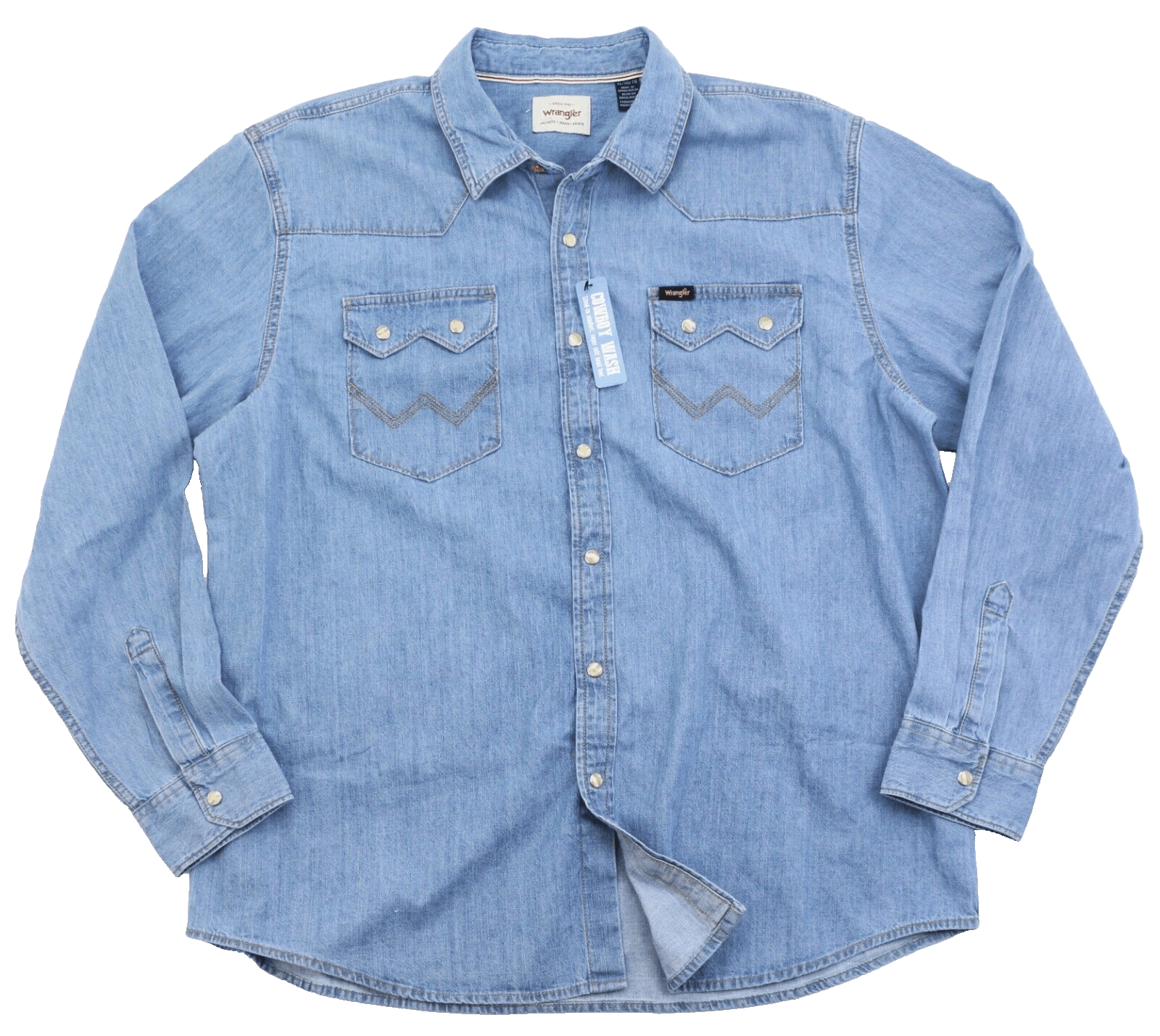 Wrangler Wrangler Sawtooth Denim Shirt Western Men's 100 Cotton New