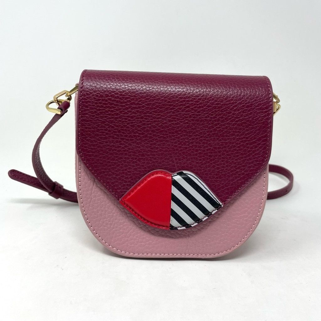 Other Lulu Guinness Small Leather Colorblock Pink Lip Shoulder Bag Size ONE SIZE - 2 Thumbnail