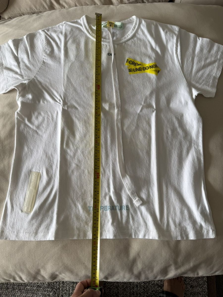 Off-White Off-White Temperature “Fire Line” Tape Tee White XL Size US XL / EU 56 / 4 - 2 Thumbnail