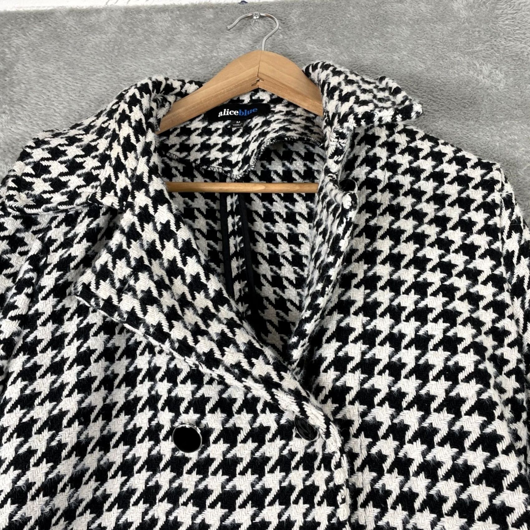 Doublet Alice Blue Houndstooth Trench Coat Women Medium Black White Double Breasted Belt Size M / US 6-8 / IT 42-44 - 3 Thumbnail