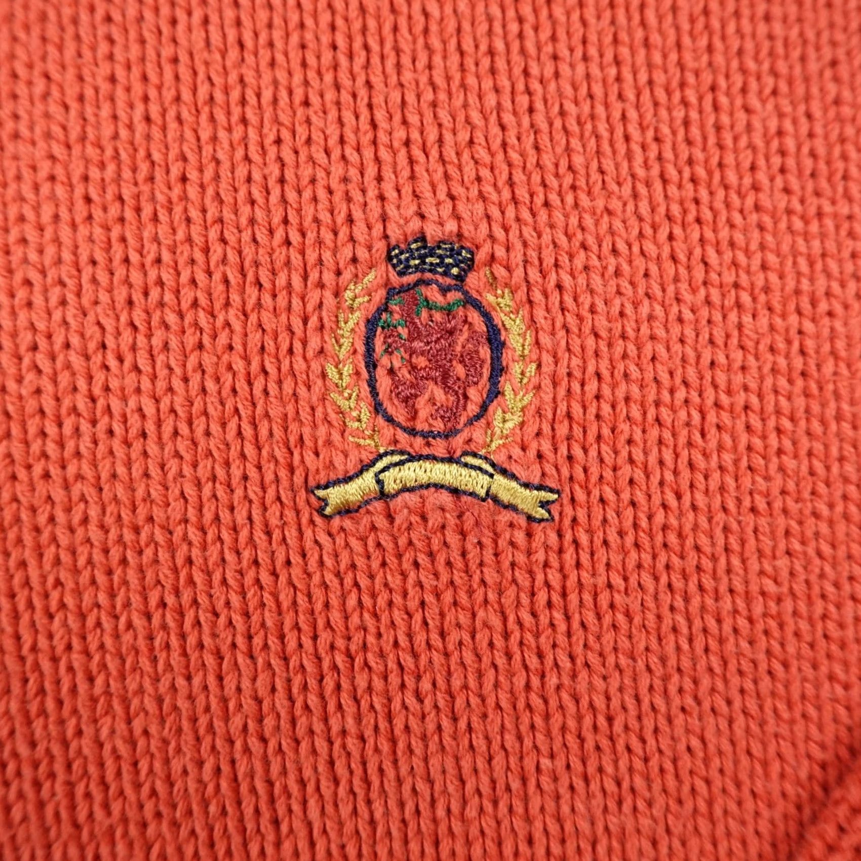 Tommy Hilfiger VTG Tommy Hilfiger Sweater Mens L Orange Logo Heavy Knit Crewneck Sweatshirt 90s Size US L / EU 52-54 / 3 - 4 Thumbnail