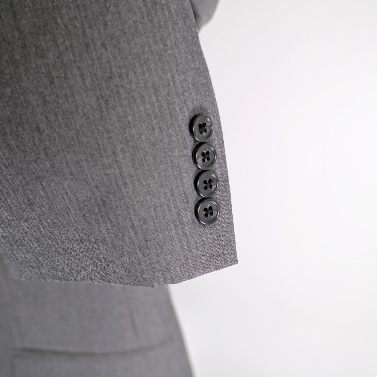 Joseph Abboud Joe Joseph Abboud Polyester Gray Herringbone 2 Button 2 Piec Size 42R - 3 Thumbnail