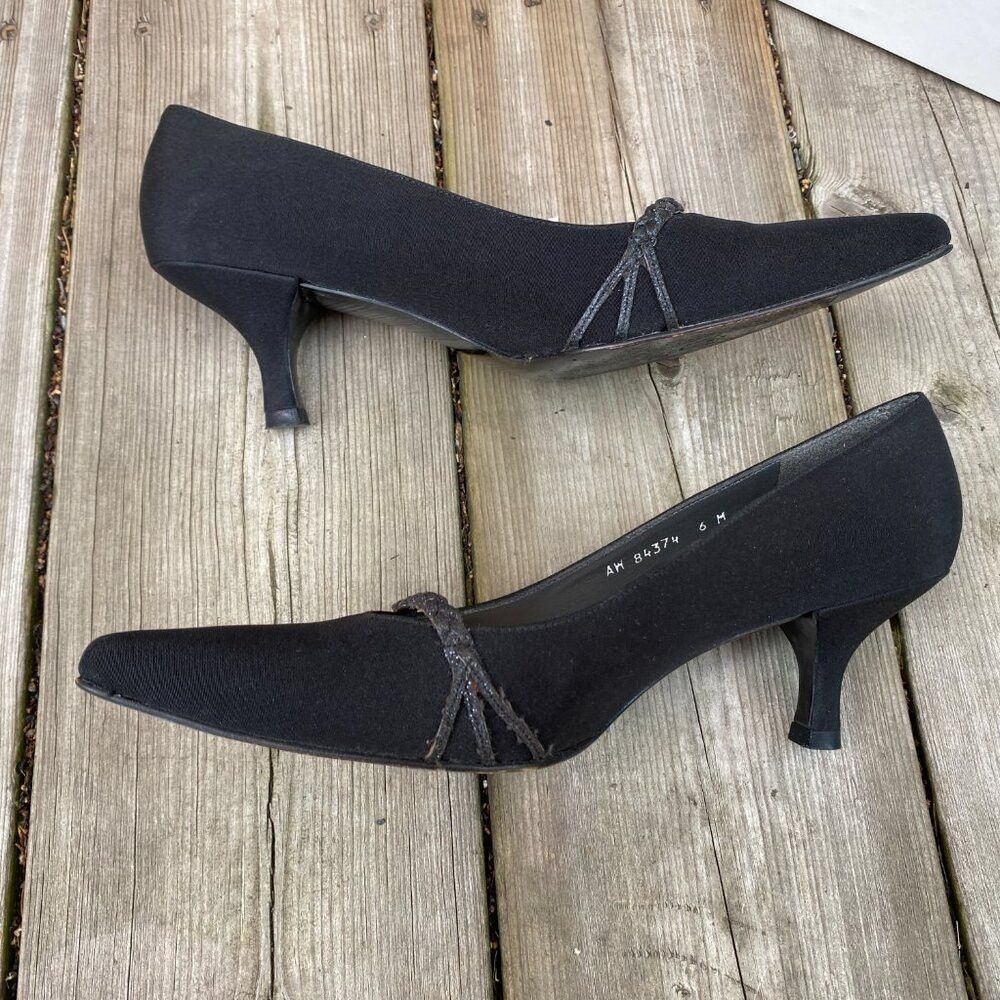 Stuart Weitzman Vintage Stuart Weitzman Womens Pump Size 6 Black Satin High Size US 6 / IT 36 - 4 Thumbnail