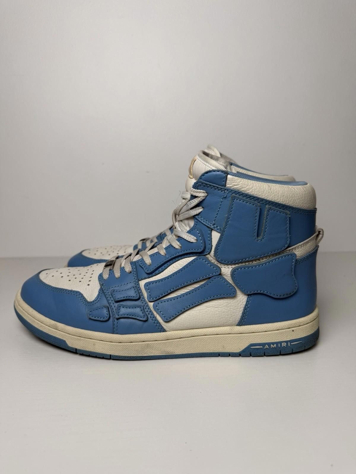 Amiri Amiri Leather High Top Sneakers Blue White Sz 11 EU 44 Italy Size US 11 / EU 44 - 3 Thumbnail