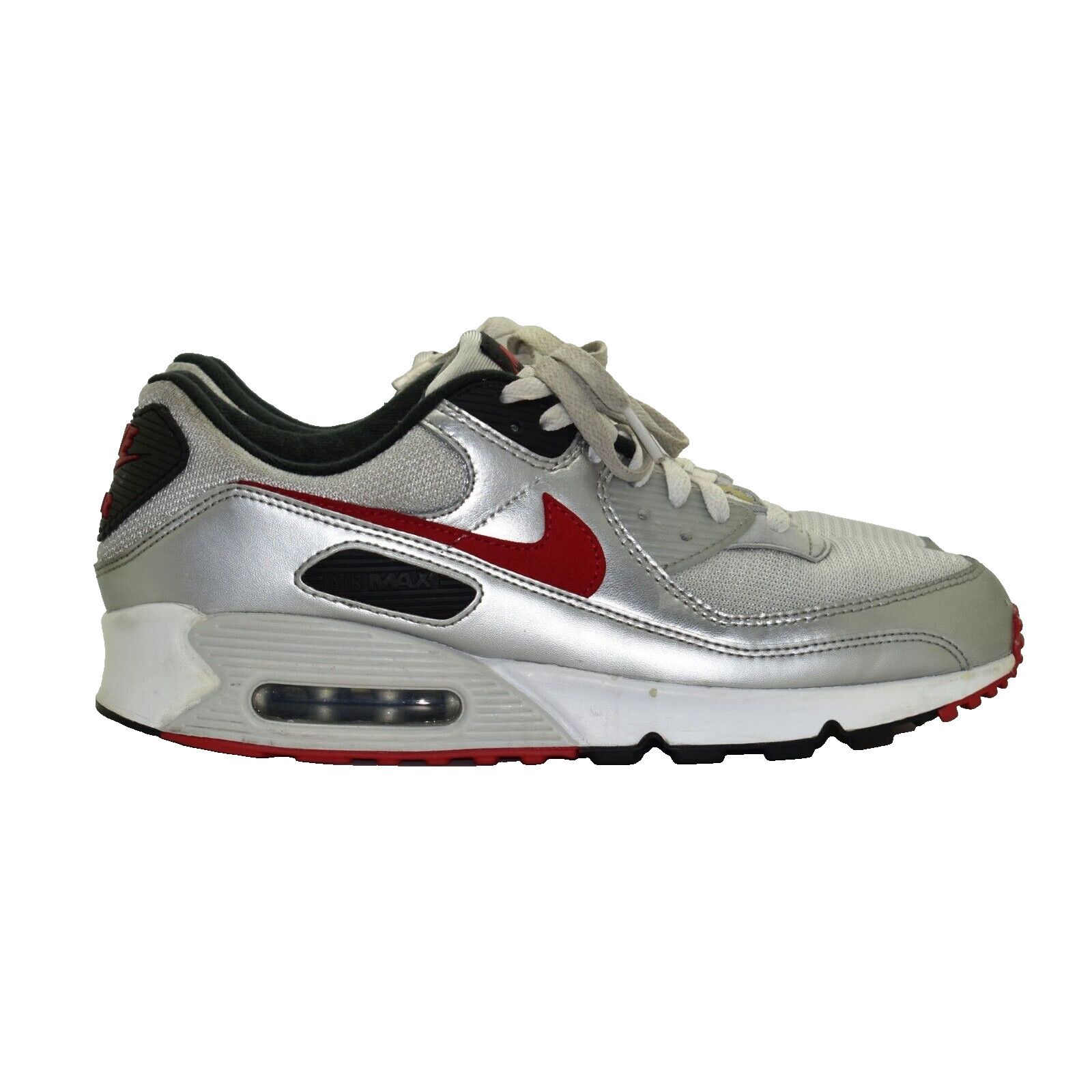 Nike NIKE AIR MAX 90 Silver Red Running Shoes DX4233-001 Sz 10.5 Size US 10.5 / EU 43-44 - 2 Thumbnail