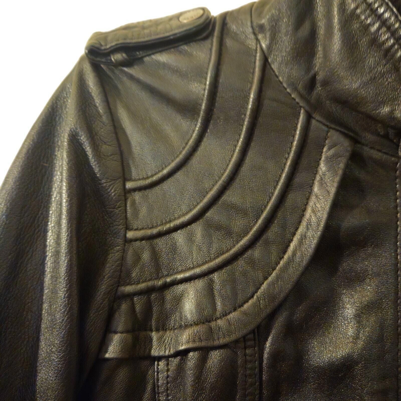 Guess GUESS Womens Vintage Leather Jacket Black Size Small Size S / US 4 / IT 40 - 8 Thumbnail