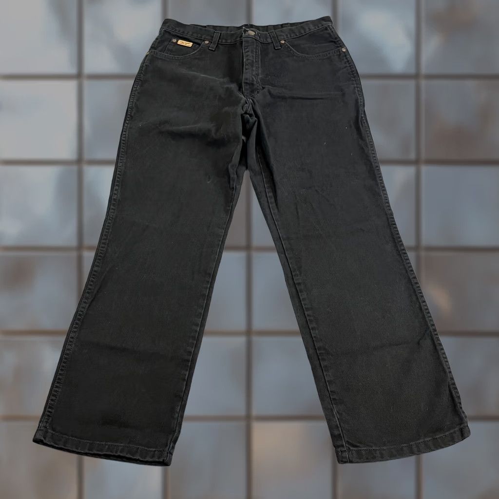 Wrangler VINTAGE Wrangler Jeans Relaxed Straight 34 30 Black 100% Cotton VTG Cowboy Western Jeans Mens Size US 34 / EU 50 - 1 Thumbnail