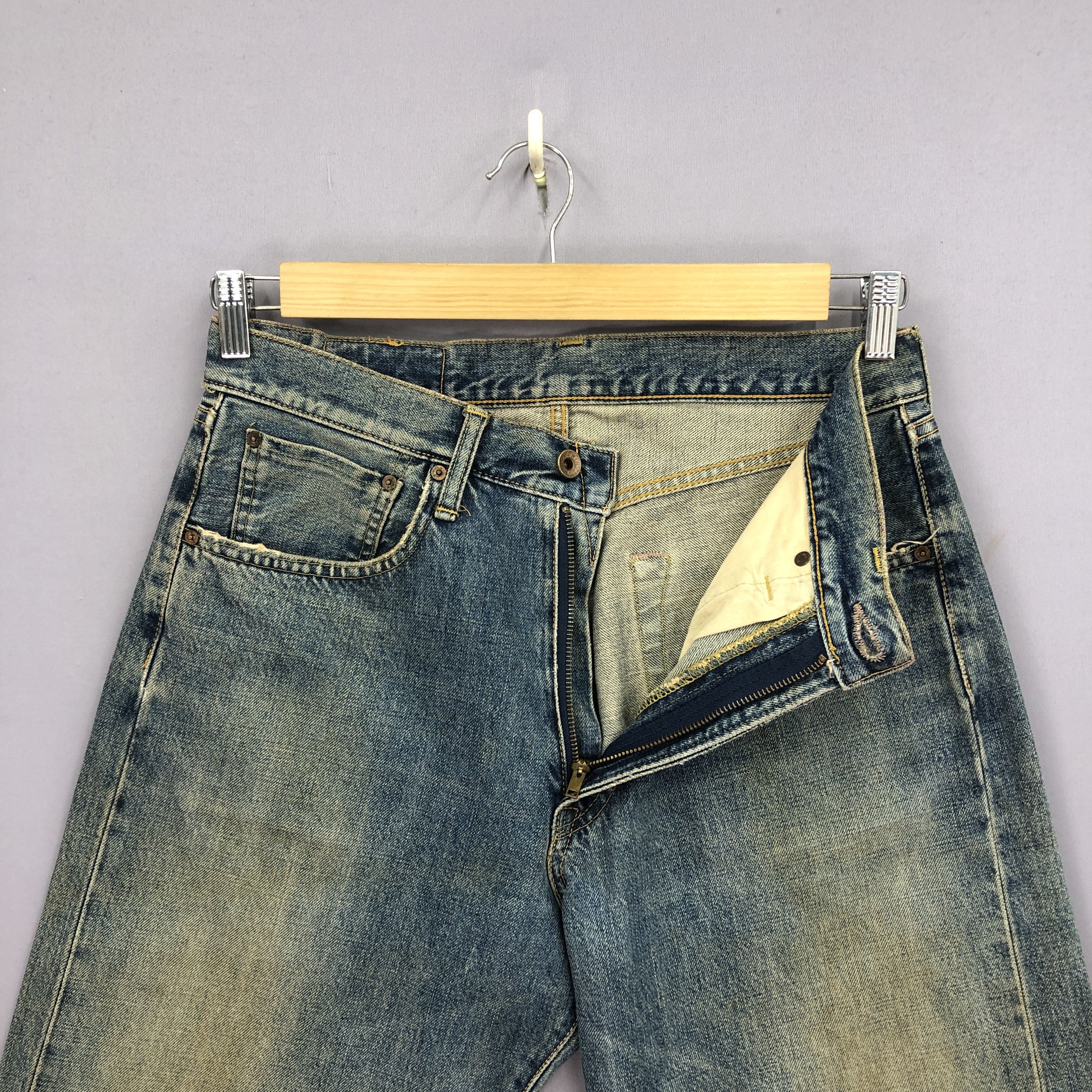 Edwin Vintage 90s Japanese Selvedge Jeans Mud Wash Redline Denim Size US 30 / EU 46 - 6 Thumbnail