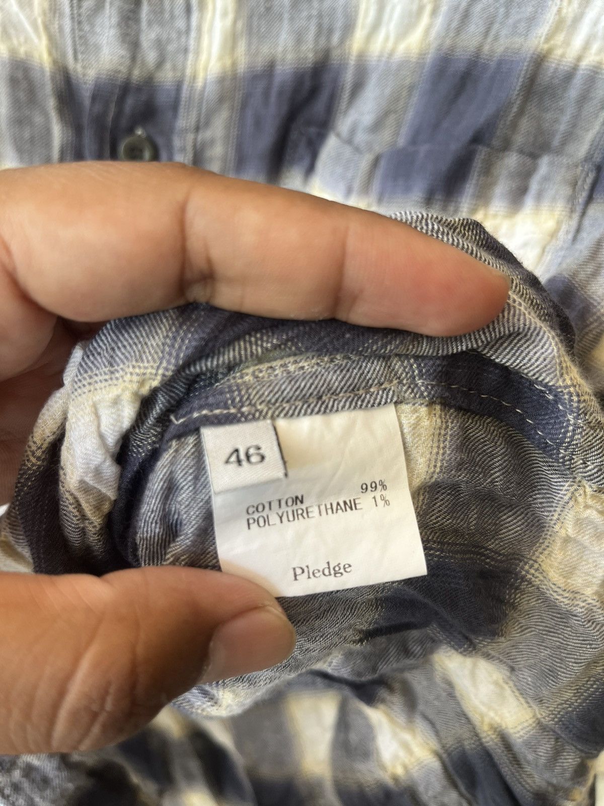 Japanese Brand × Pledge Plaid grey wrinkle shirt Size US S / EU 44-46 / 1 - 12 Thumbnail