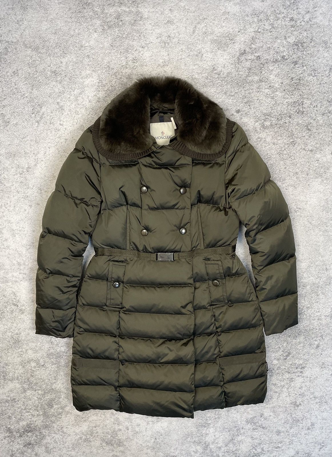 image of Vintage Moncler Alchemille Women Down Jacket With Dustbin in Green (Size Small)