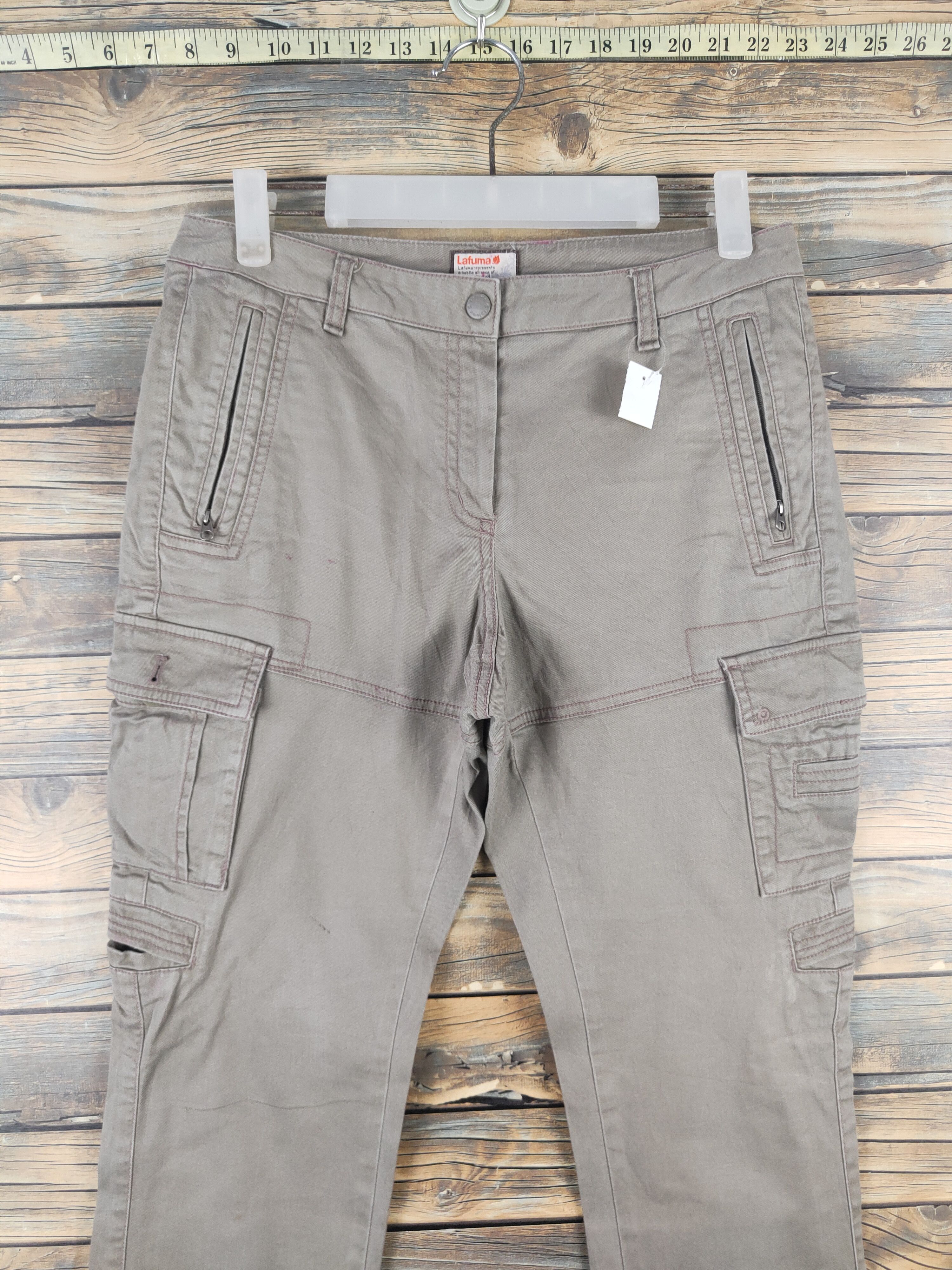 Japanese Brand DL Lafuma Olive Multipocket Tactical Cargo Pants #1772 Size 29" - 2 Thumbnail