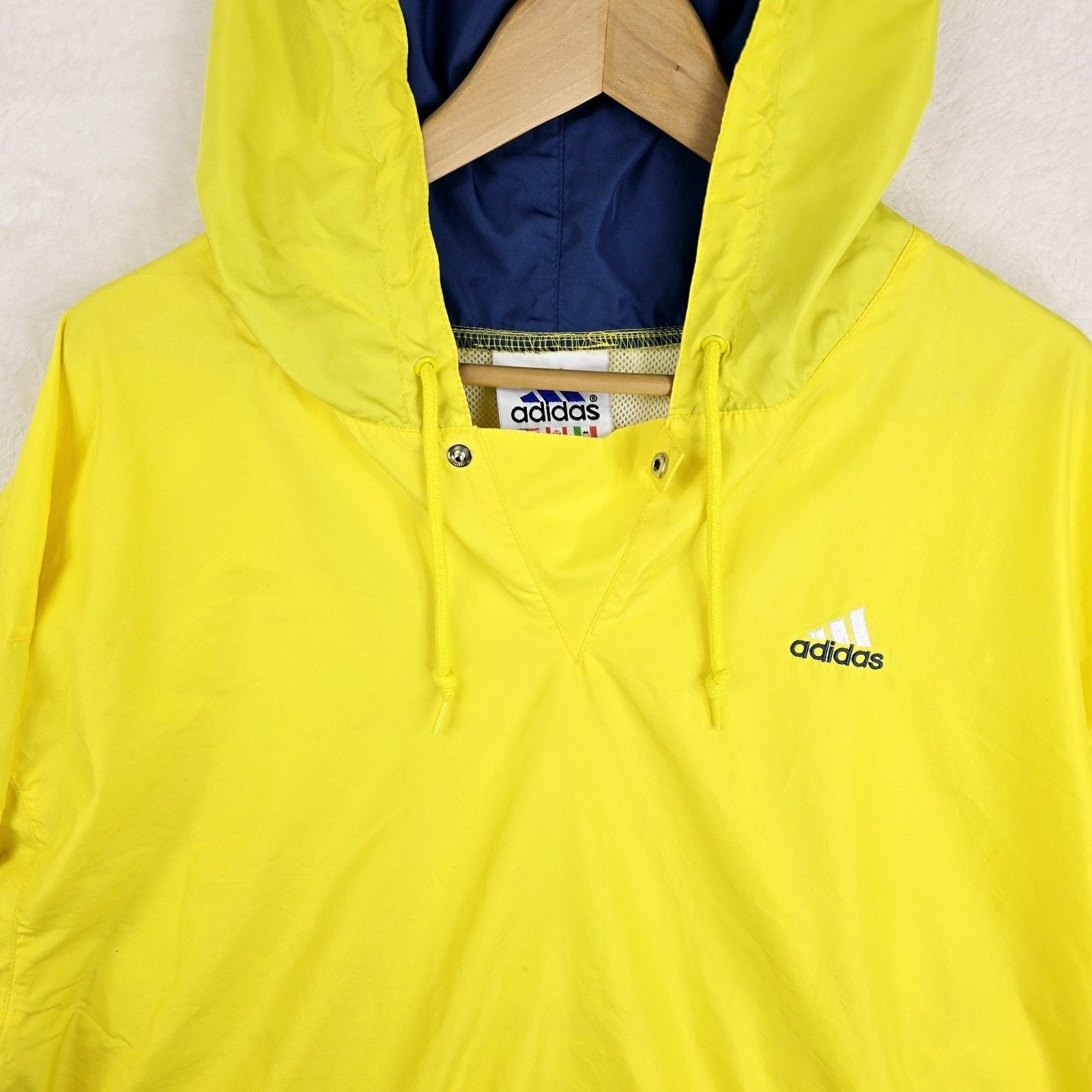 Adidas Vintage 90s Adidas Yellow Hooded Pullover Windbreaker XL Size US XL / EU 56 / 4 - 7 Thumbnail