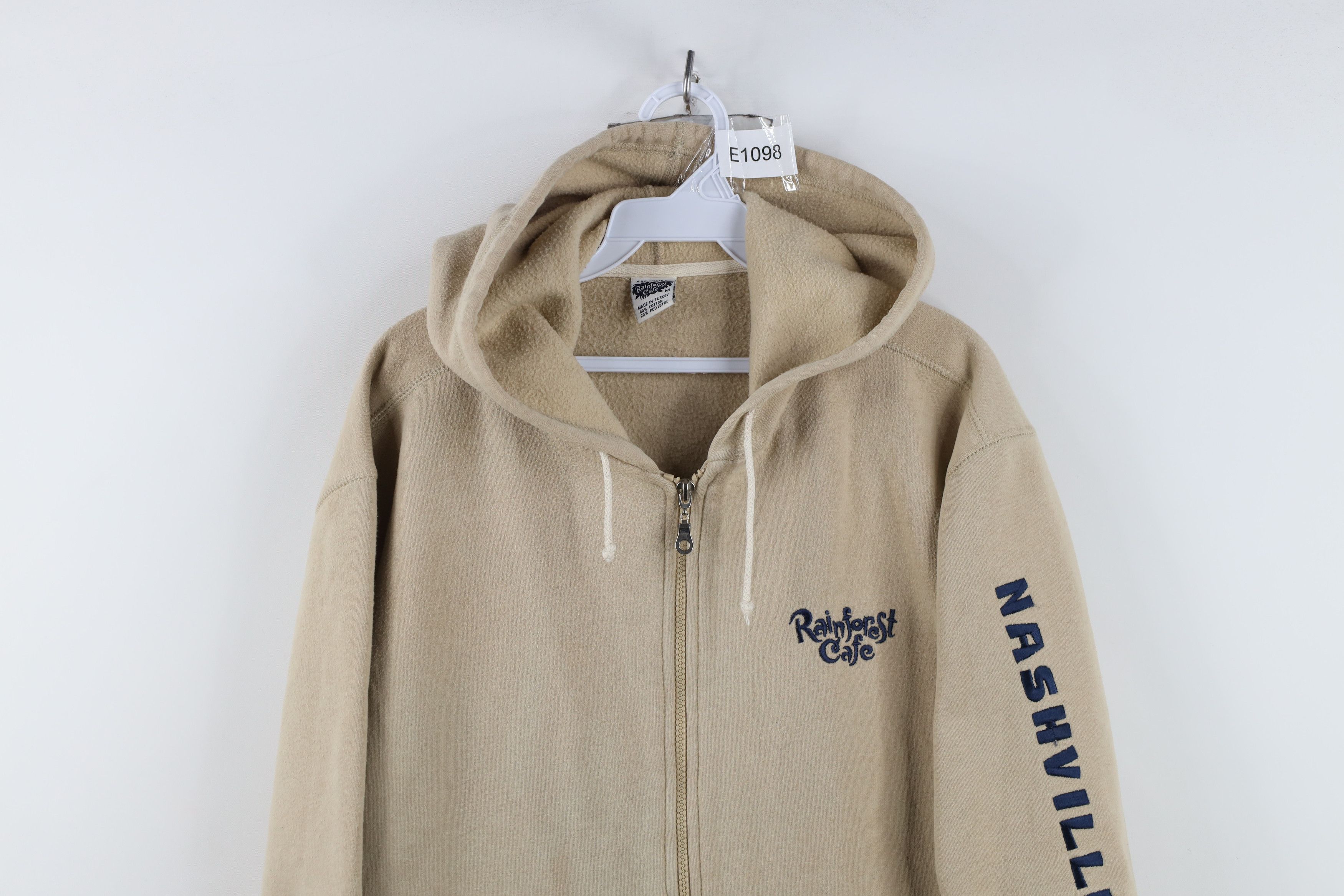 Vintage Vintage Rainforest Cafe Nashville Full Zip Hoodie Beige Size M / US 6-8 / IT 42-44 - 2 Thumbnail