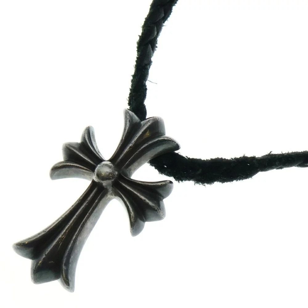 Chrome Hearts CHROME HEARTS SMALL CROSS PENDANT LEATHER BRAID NECKLACE Size ONE SIZE - 9 Thumbnail