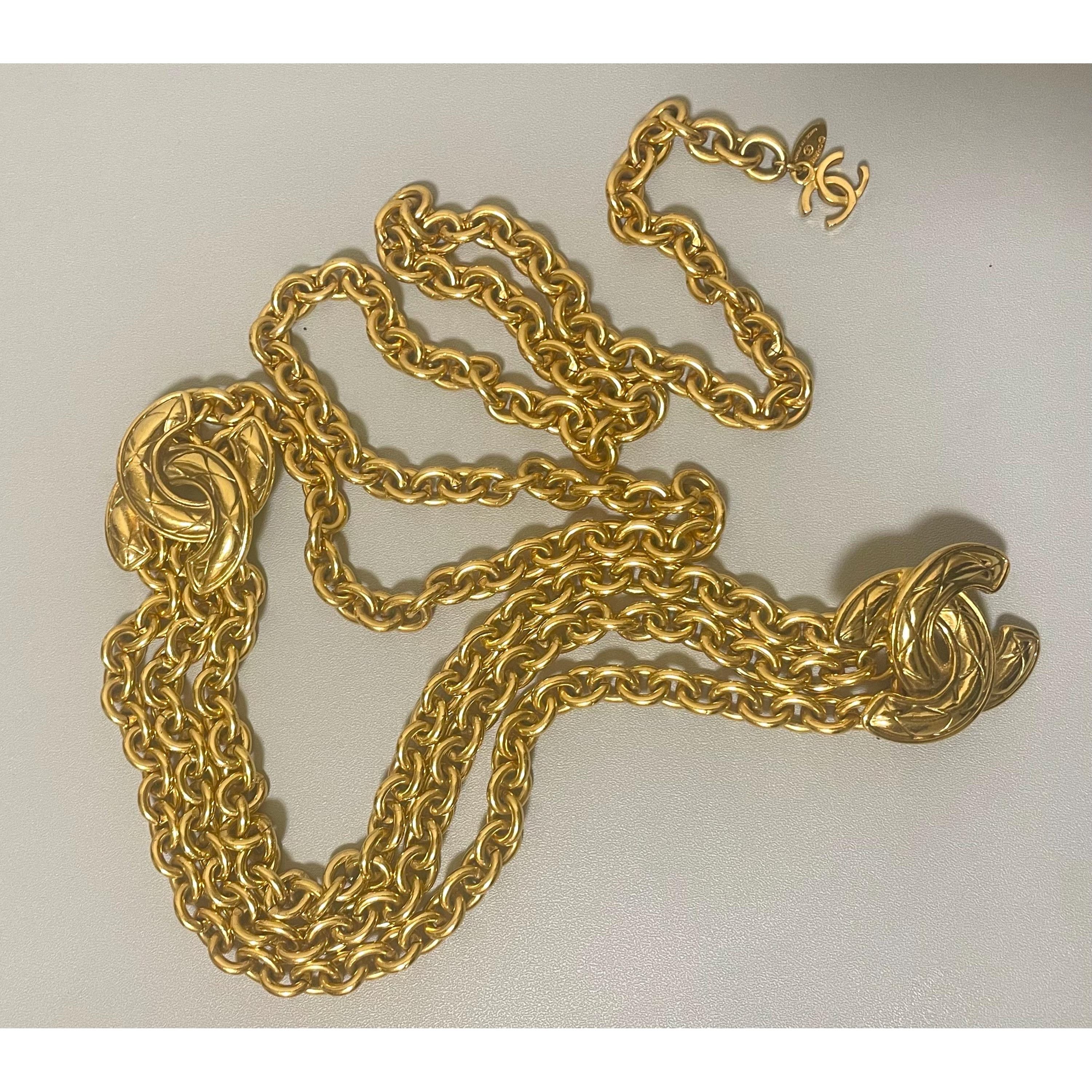 Chanel Vintage CHANEL chain belt with triple layer , cc marks Size ONE SIZE - 4 Thumbnail