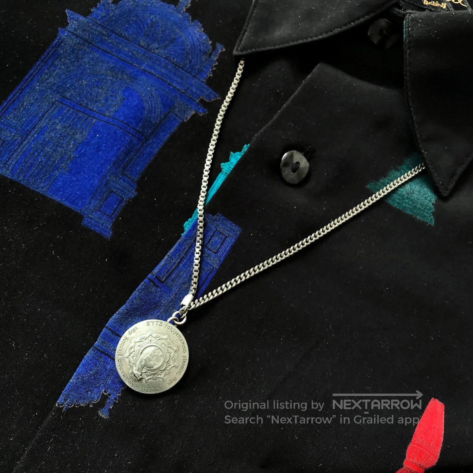 Yohji Yamamoto SYTE Lotus Brooch Chain Necklace.